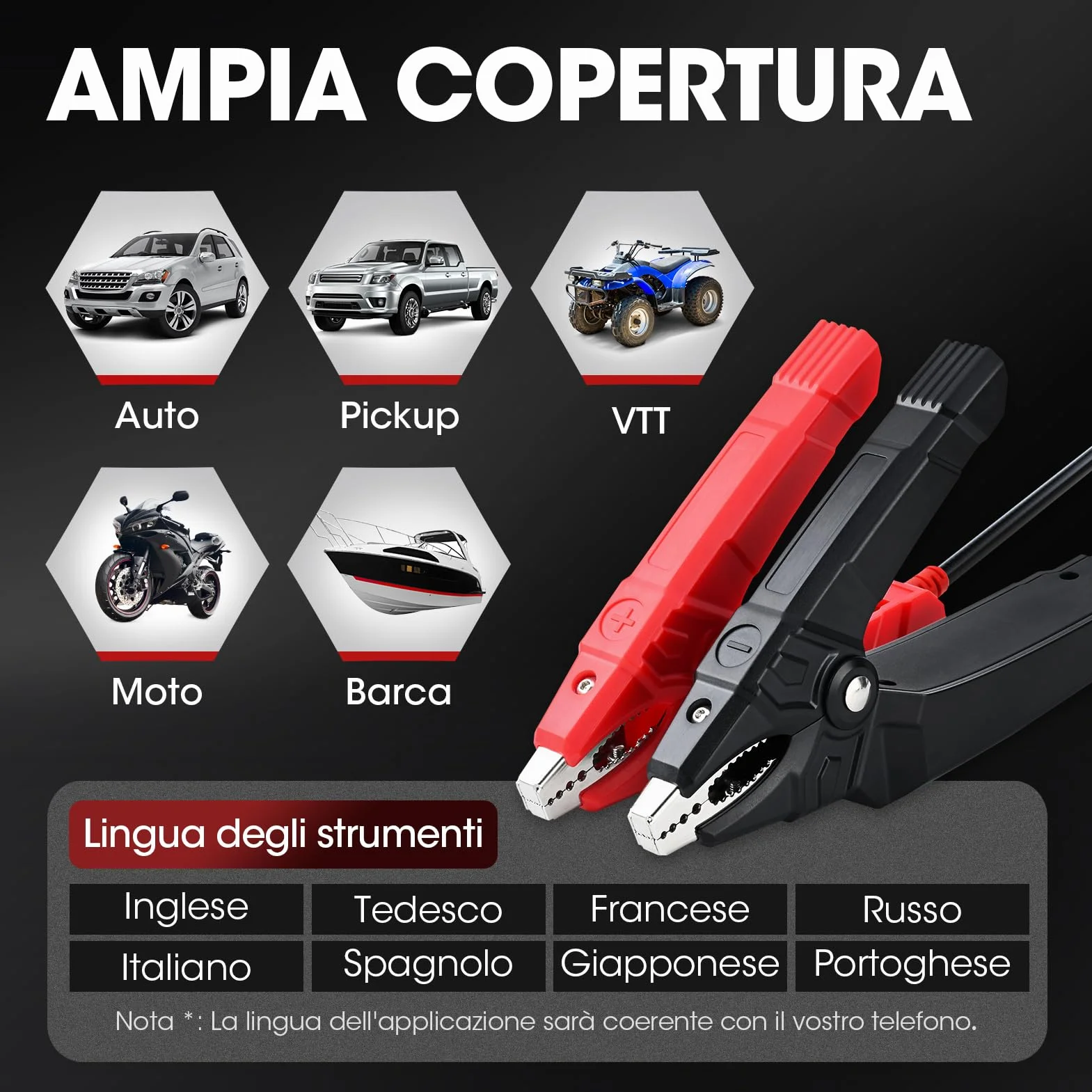 LAUNCH BST360 - Tester batteria auto 12 V, 100-2000 CCA Bluetooth strumento analizzatore della batteria Auto, test di salute di ricarica per auto camion moto ATV SUV barca Yacht