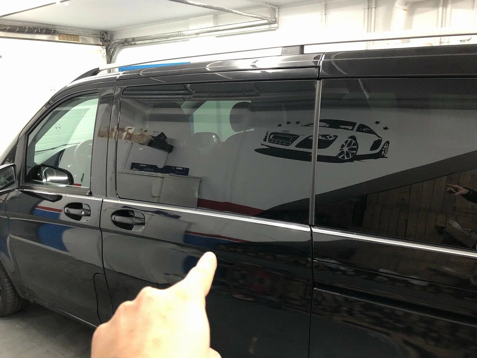Mercedes Vito W447 2014+ Acciaio Inox 8 Barre Finestre Porta Scorrevole Bifacciale