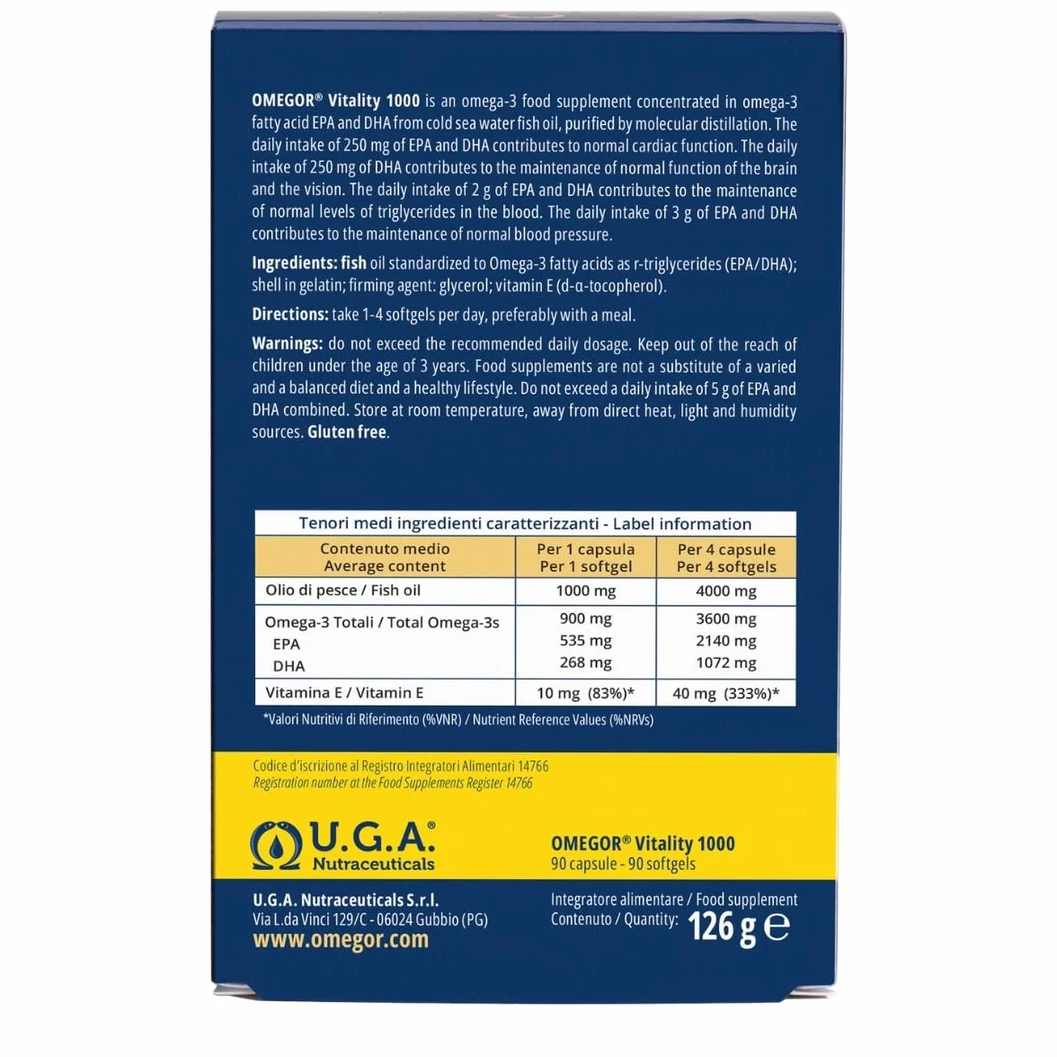 Omega 3 IFOS 5 Stelle 90 cps Olio di Pesce 1000mg Ricco di EPA e DHA