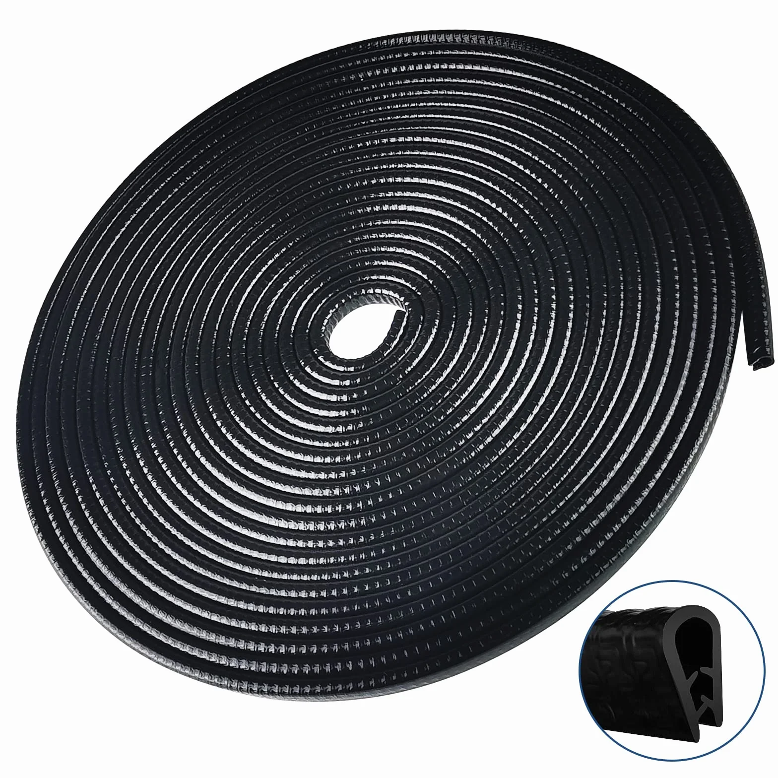 Uootach Protezione Portiera Auto 5M Paraspigoli Anti-perdite Gomma a Forma di U per Porte Bagagliaio Cofano Nero