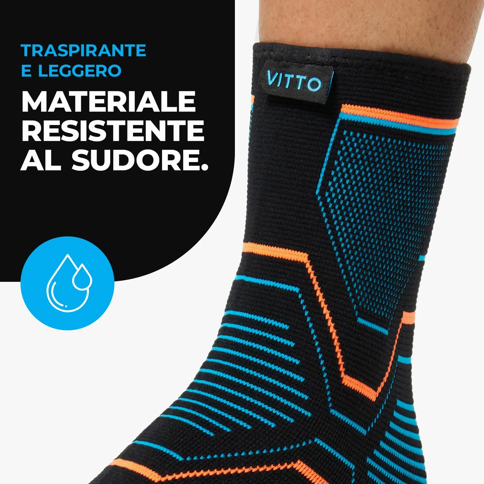 VITTO Cavigliera Ortopedica Sportiva per Legamenti, Caviglie Deboli, Tendinite, Artrite (L)