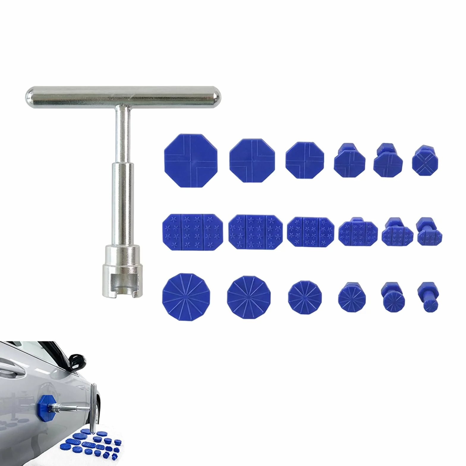 Levabolli per Carrozzeria, Strumento di Riparazione per Danni da Grandine, Kit di Riparazione con 18 Ventose e Strumento a Martello, Facile da Usare per Auto, Moto e Elettrodomestici