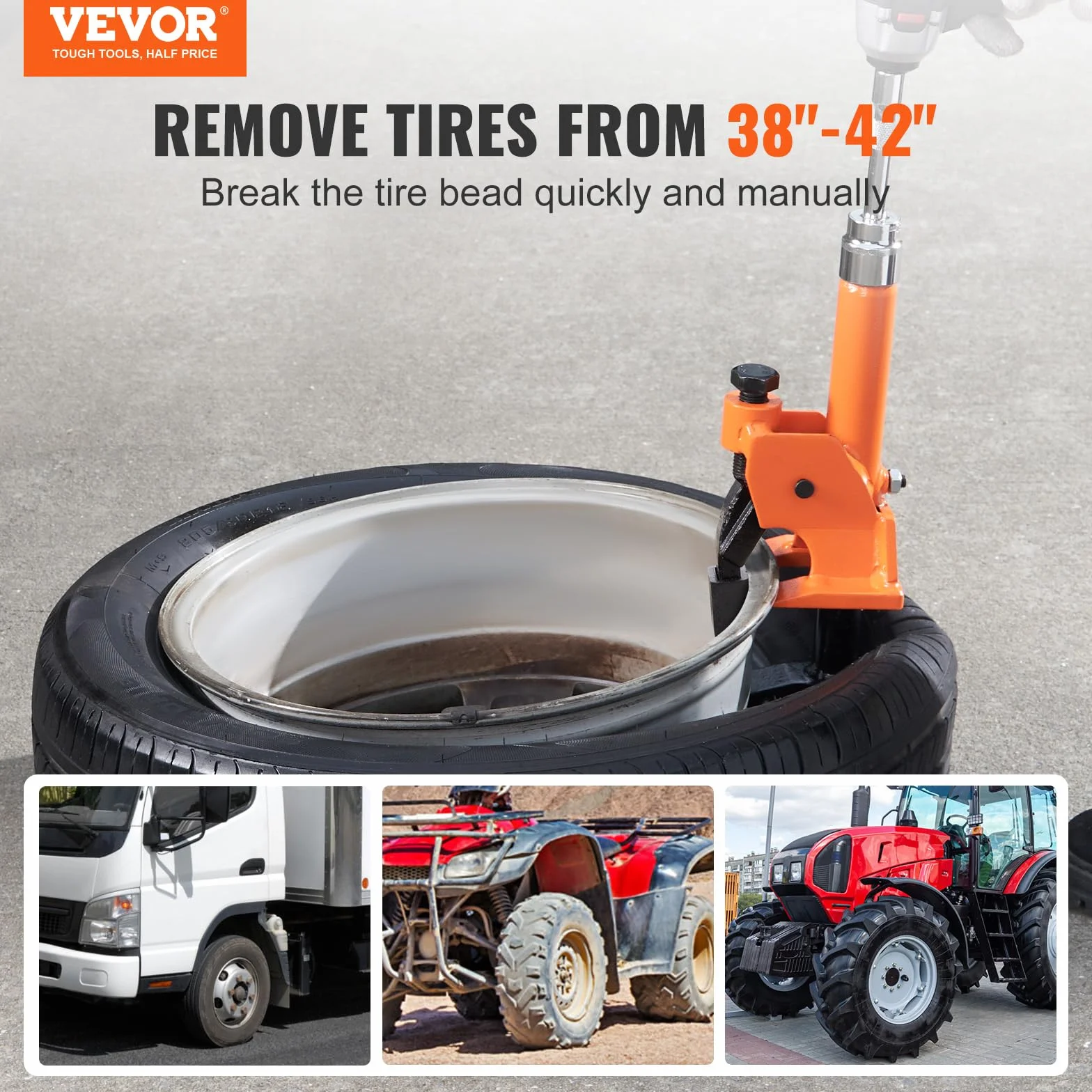 VEVOR Smontagomme Manuale 96,5-106,7 mm 5,5kg per Autocarro ATV
