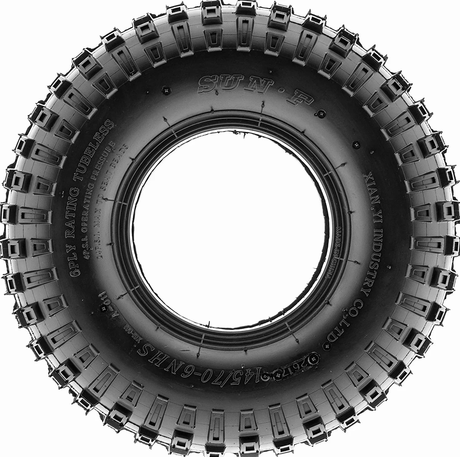 SunF A011 145/70-6 145/70x6 ATV UTV pneumatico fuoristrada 6PR TL E4 Mark, set di 2 pezzi
