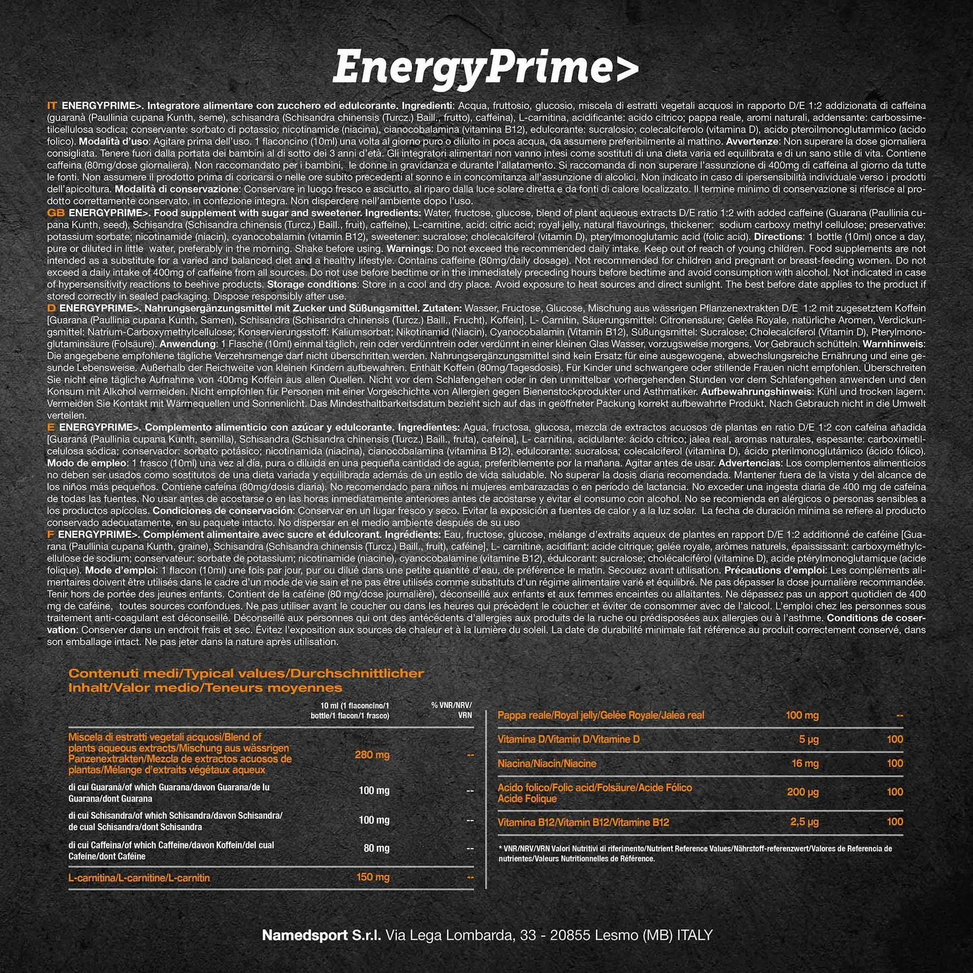 NAMEDSPORT Energyprime 10 Bottles 100 ml