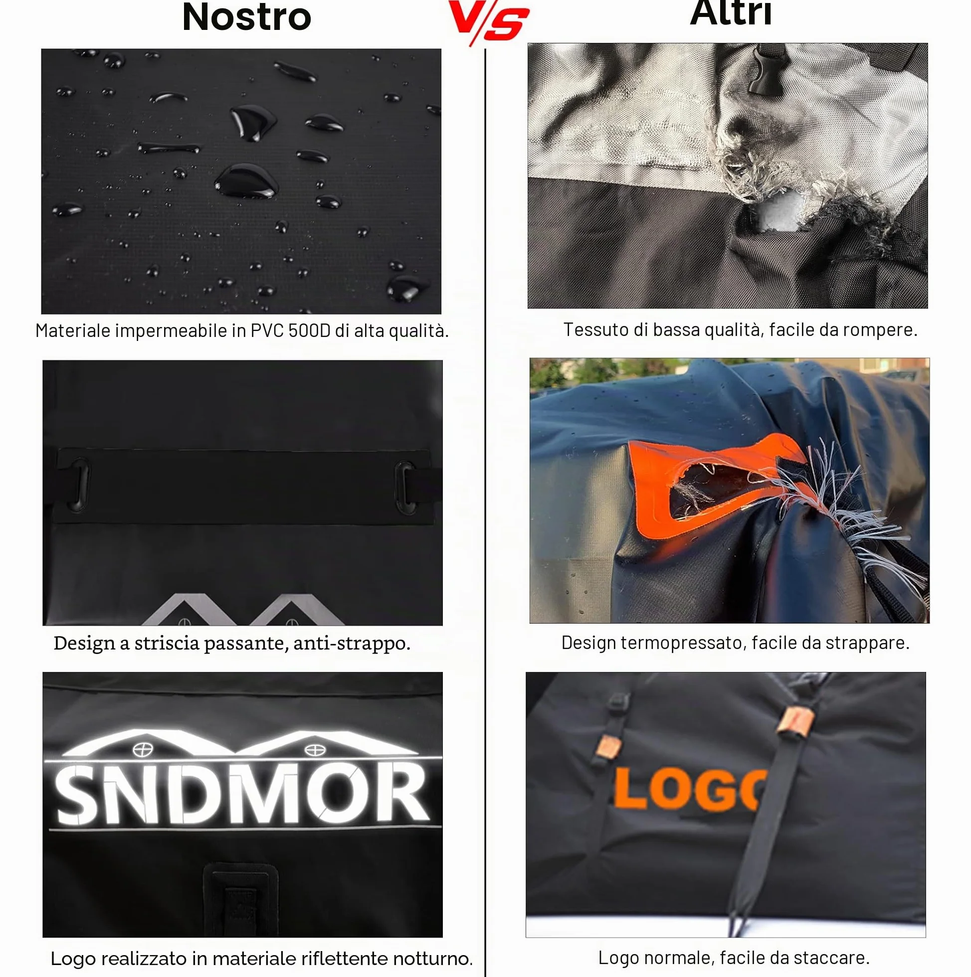 SNDMOR Borsa da Tetto Impermeabile 595L 21 Piedi Cubi con Tappetino Antiscivolo Cinghie Ganci