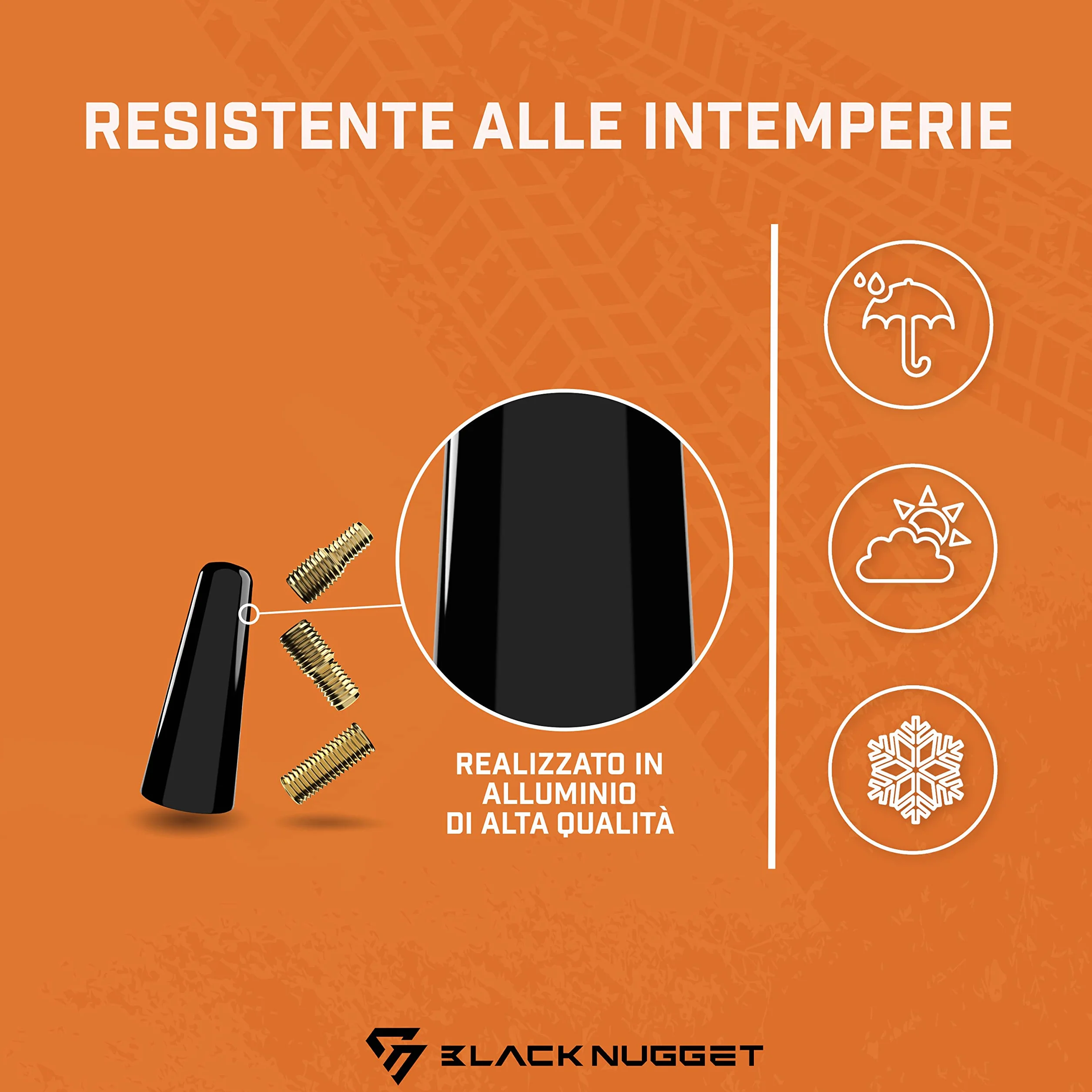 BlackNugget Antenna corta universale per tettuccio auto 3 cm AM FM