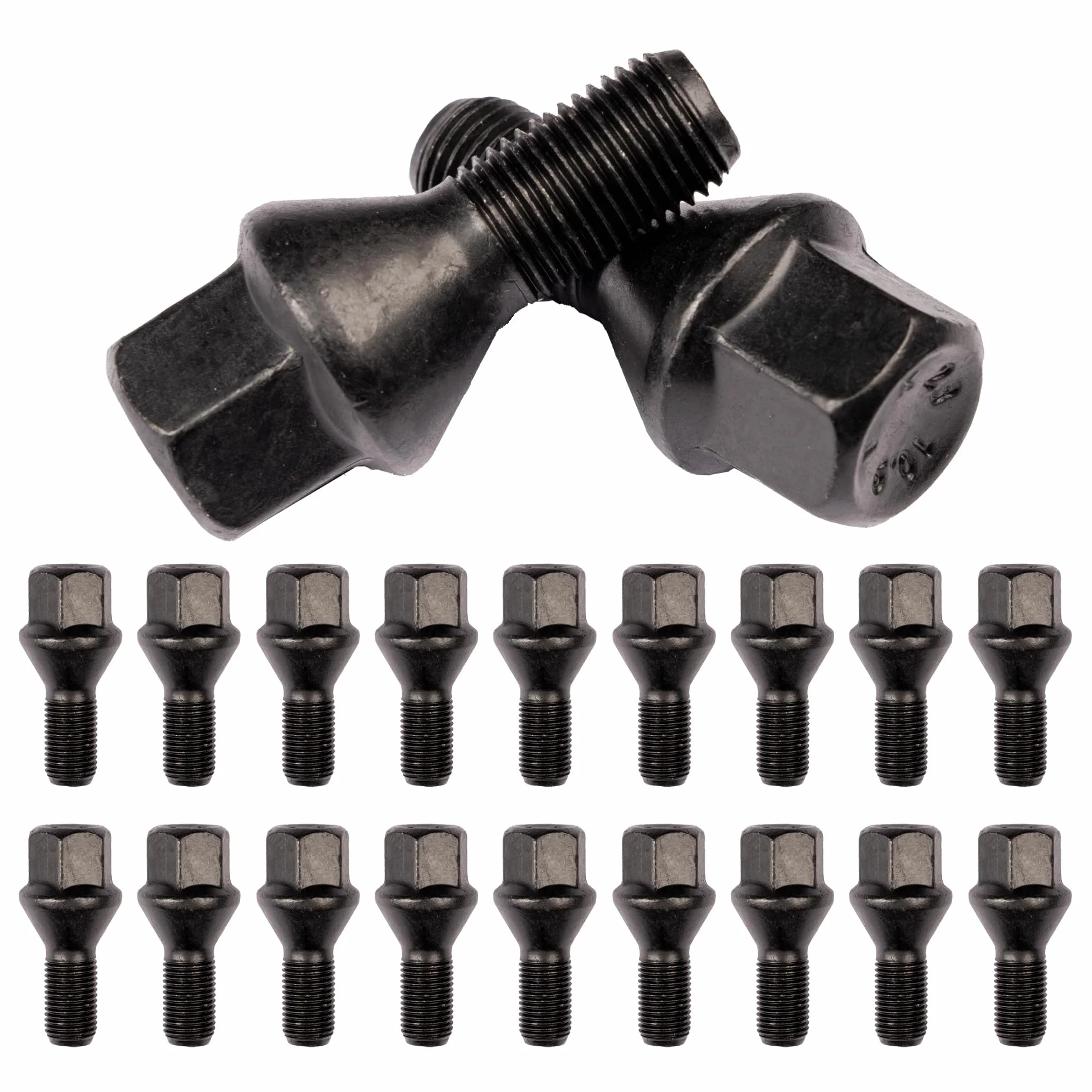 Kit 20 bulloni ruota neri Compatibili con Jeep Renegade dal 2014 e Compass solo dal 5/2020 in poi ruote cerchi in acciaio e in lega Farad