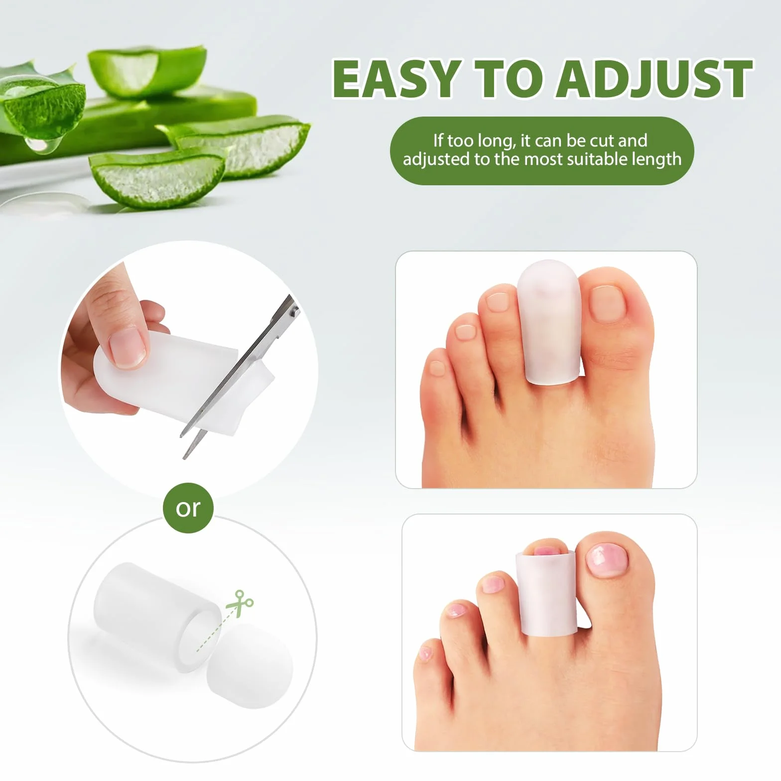 Bukihome Protezioni per Dita dei Piedi in Gel, 8 Pezzi, Cuscino in Silicone per Donna e Uomo