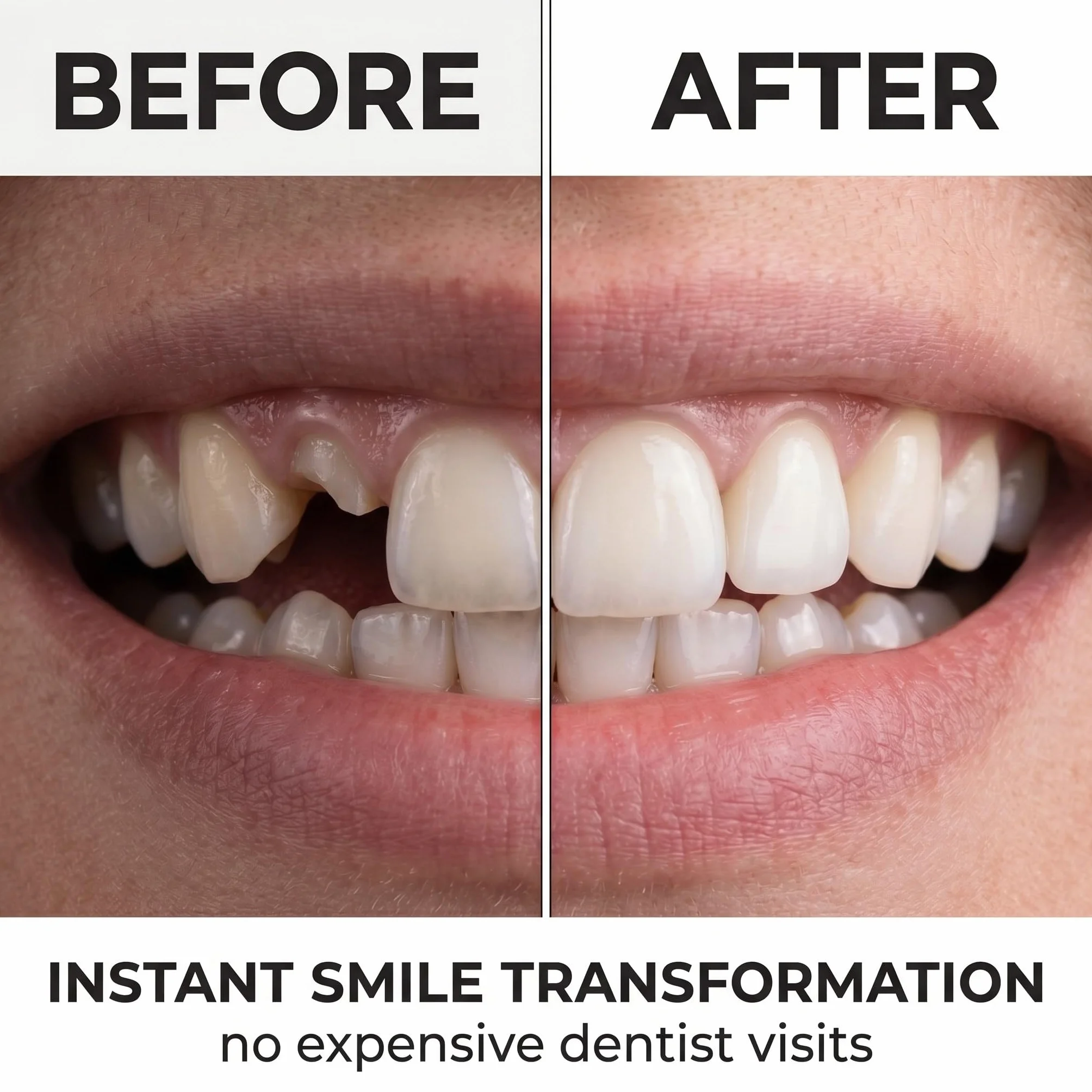 Faccette Dentali Professionali 100 Pezzi, Kit Riparazione Dentale con Custodia, Denti Finti per Anteriori e Posteriori