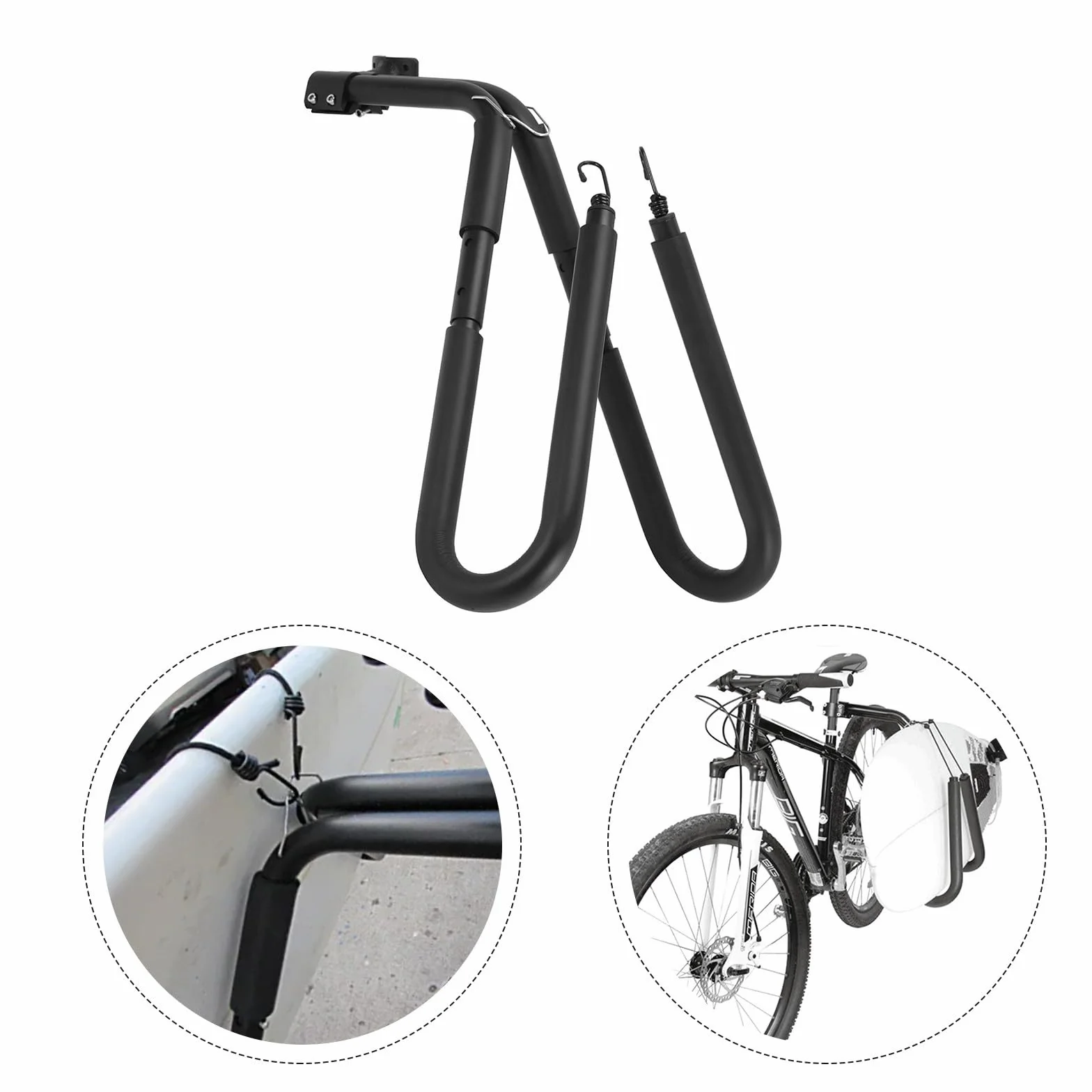 Porta tavola da surf per bici lega alluminio montaggio rapido clip nero