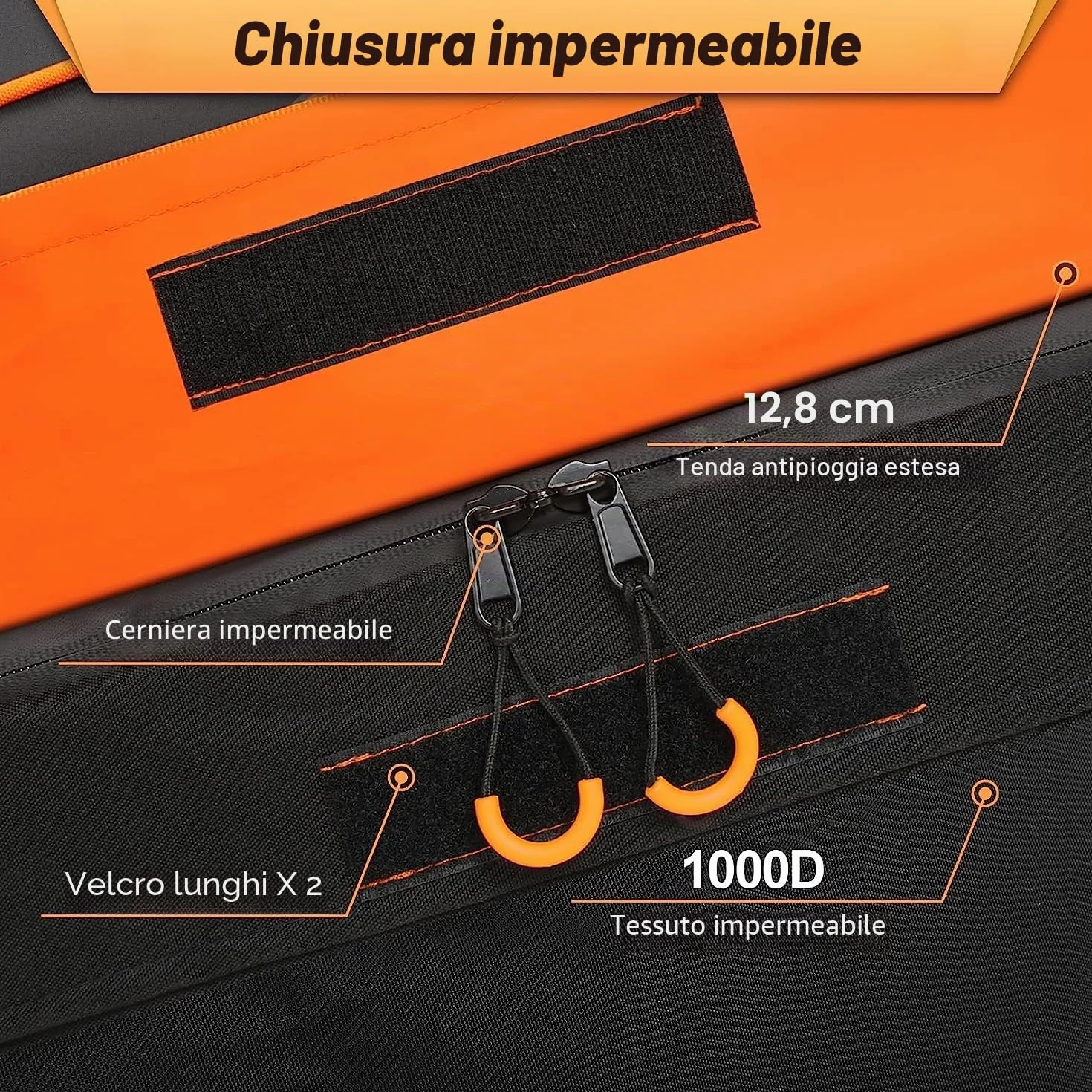 Sailnovo Box da tetto per auto, 21 piedi cubi, pieghevole, con tappetino antiscivolo, 6 ganci per porta, in PVC 1000D, per auto con/senza barra trasversale per portapacchi (arancione)