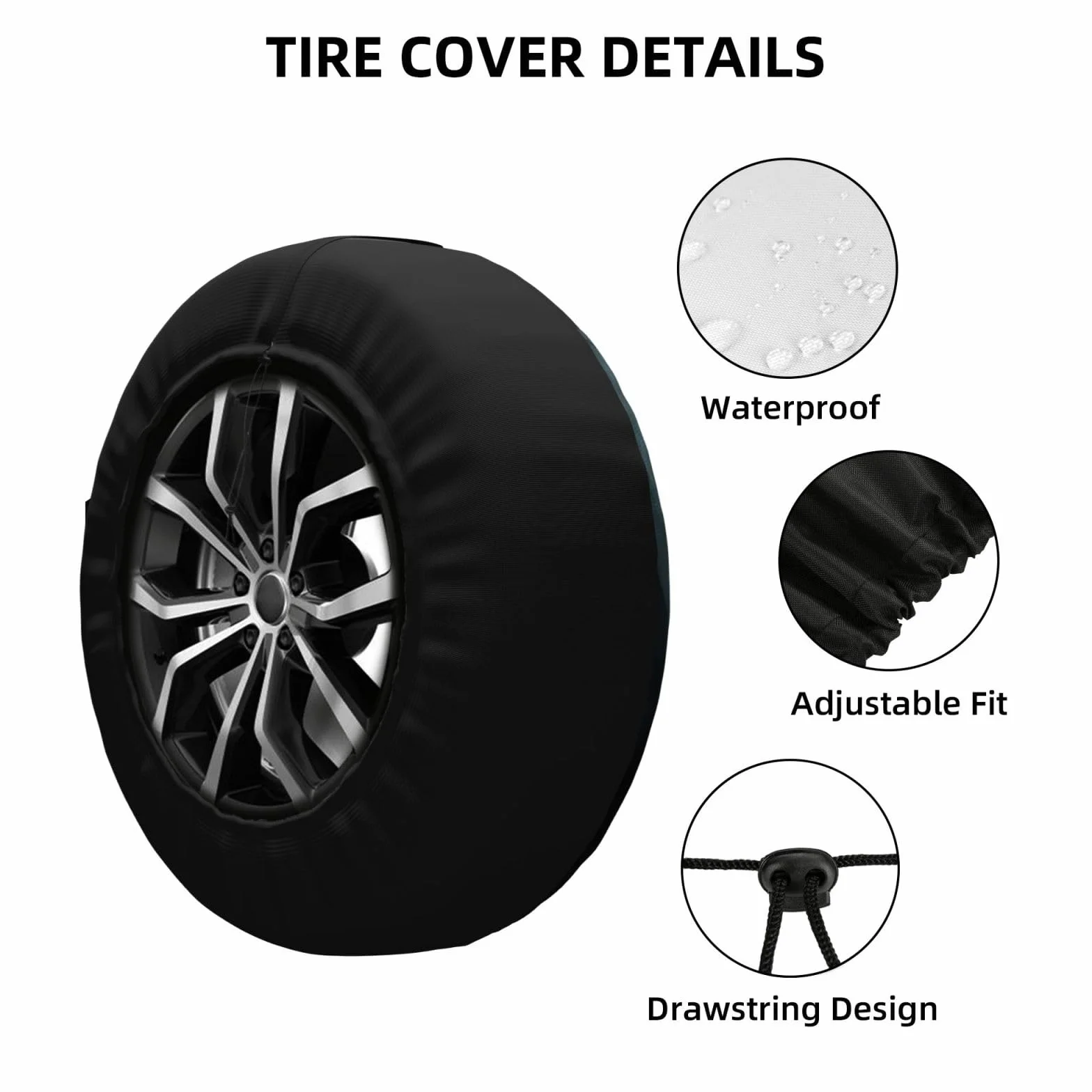 Lupo Ululante Copriruota di Scorta Universale Impermeabile 35,5 cm per Camper SUV Fuoristrada