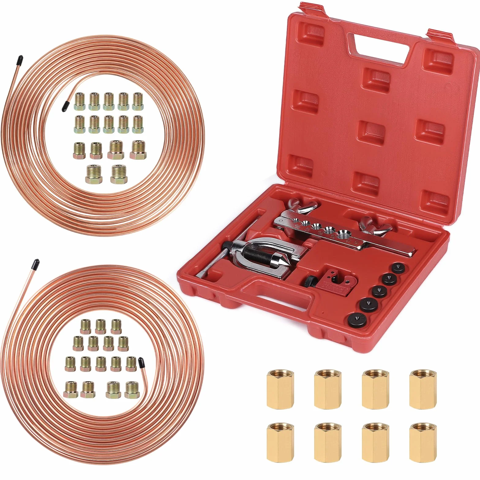 Set Svasatura Tubi Freni Doppia e Singola 7,6 m 4,75 mm 6,35 mm Raccordi