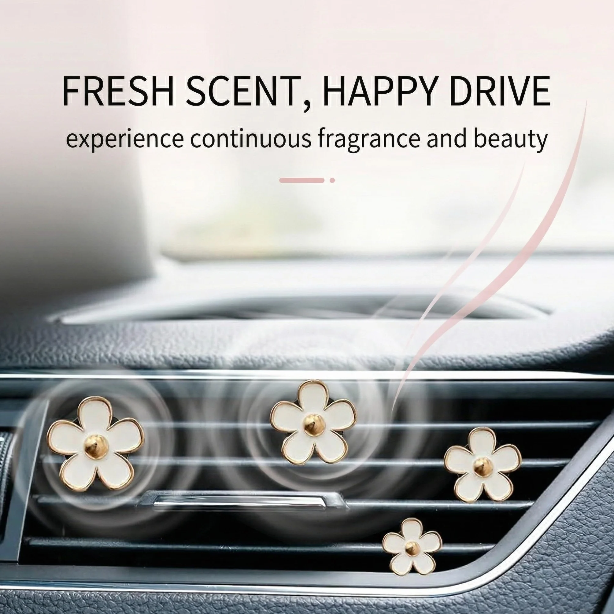 Margherite Decorazioni Auto Interni Set 4 Pezzi Profumatore Auto con 2 Pastiglie Profumate