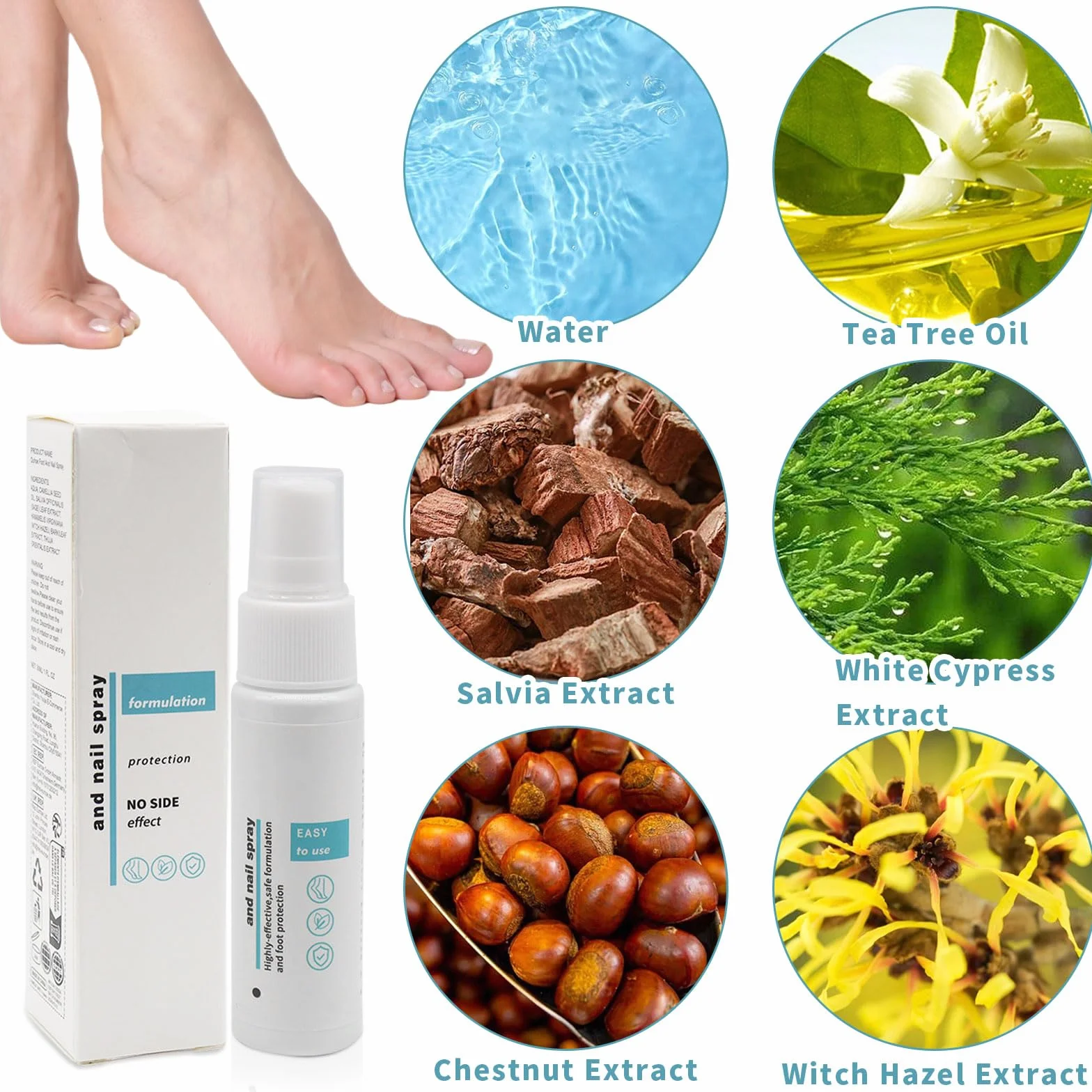 Foot and Nail Spray 2 pz Spray Fungo per Unghie Riparazione Odori