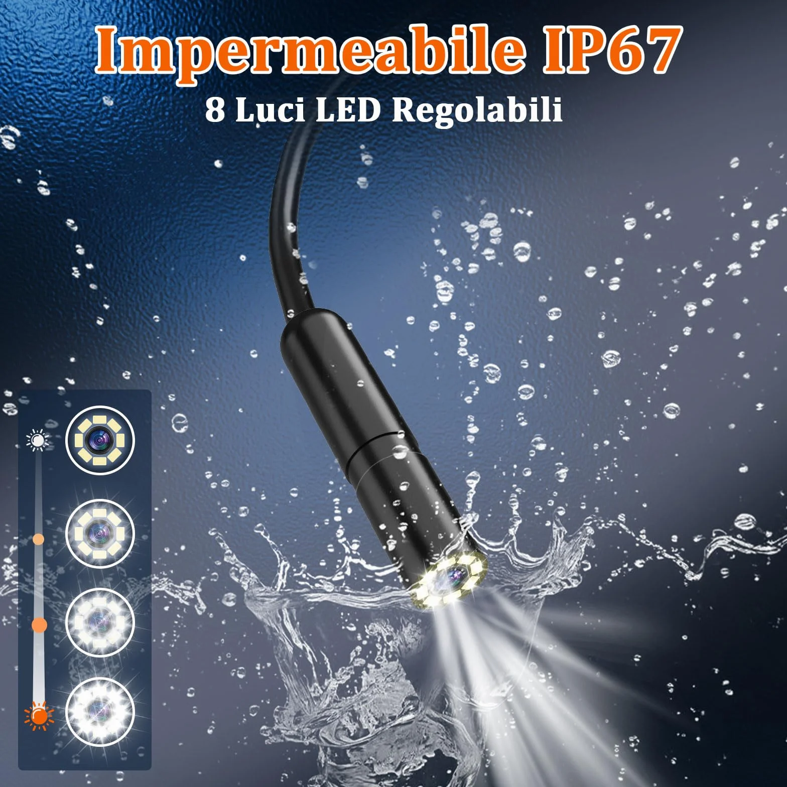 Endoscopio Industriale HD 1920P Telecamera Endoscopica IPS 4,3" IP67 Cavo Semirigido 10M