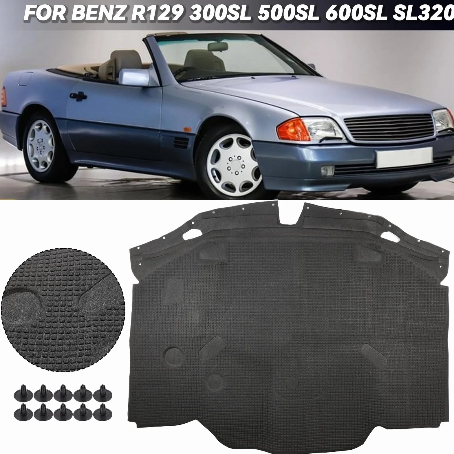 Tappeto Isolamento Acustico Cofano Mercedes-Benz R129