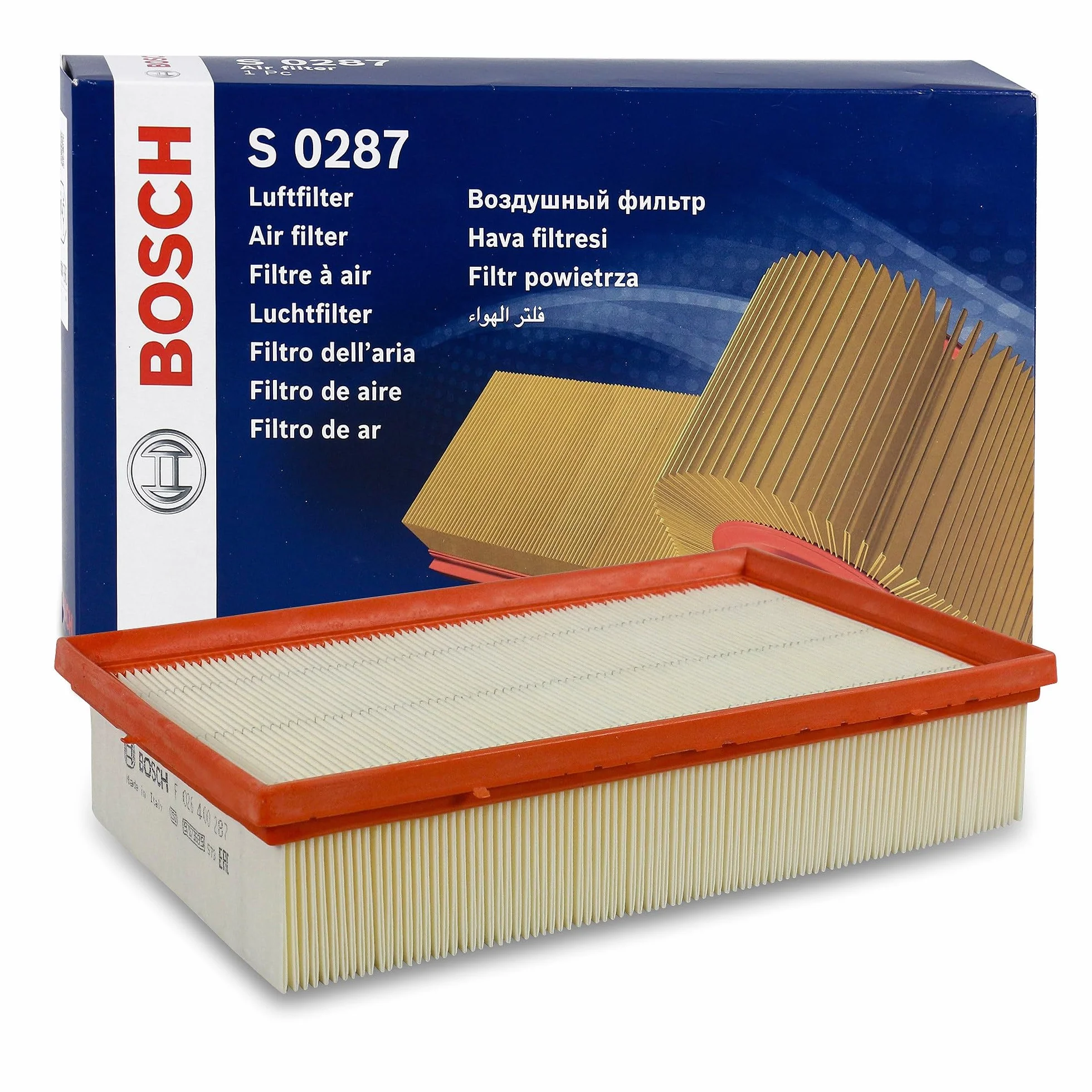 Bosch Filtro Aria Auto S0287 Resistente Umidità Alta Resistenza Trazione