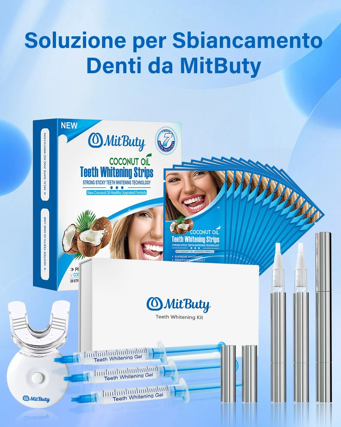 Penna Sbiancante Denti Set da 3 Penne Gel Sbiancamento Professionale Portatile