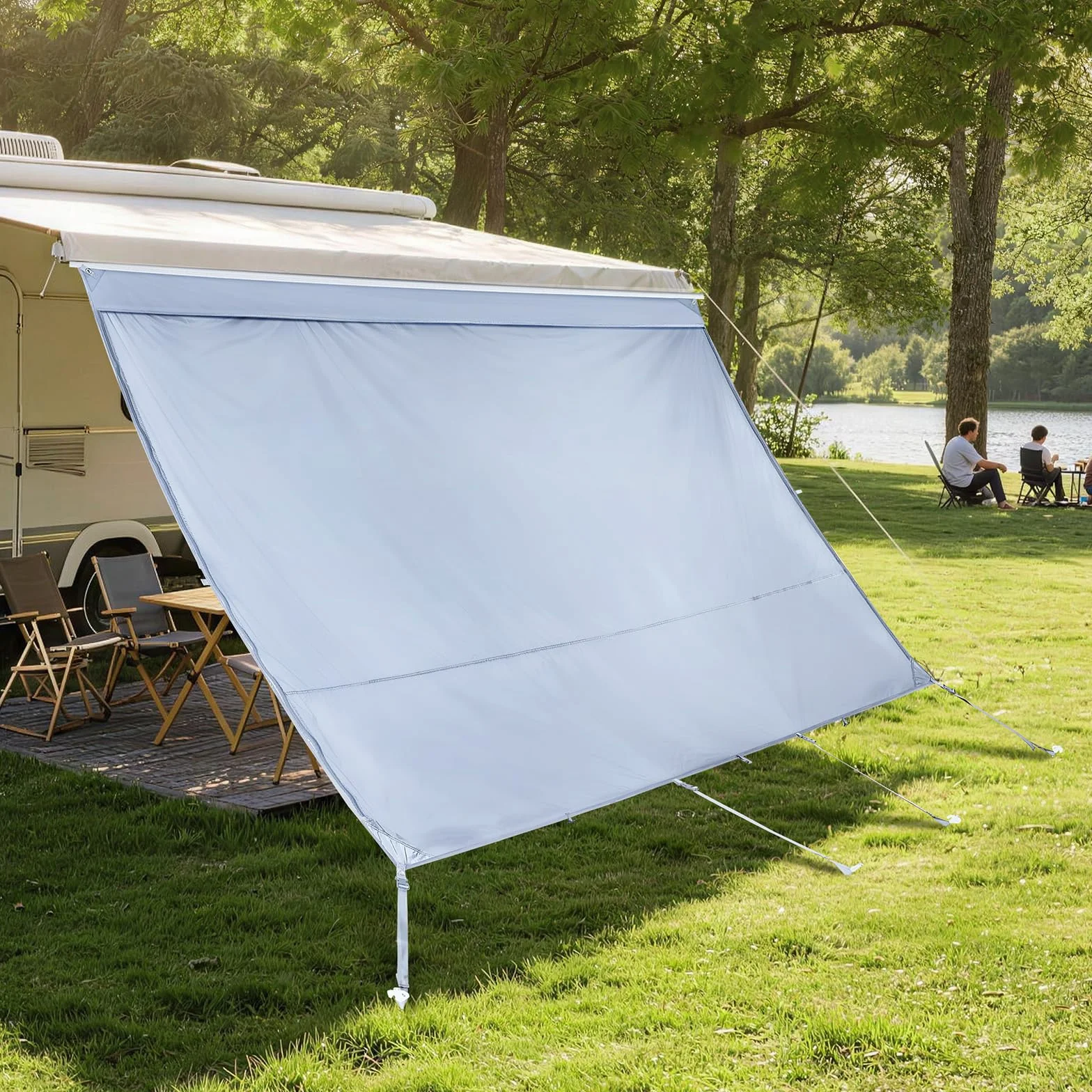VEVOR Pannello Frontale Tenda da Sole UV50+ 2 x 3,3 m Poliestere Frangisole Campeggio