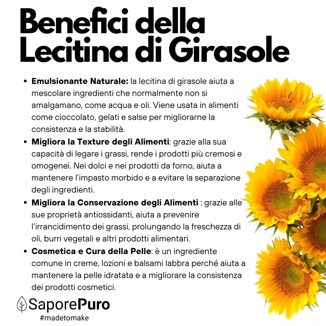 Lecitina di girasole 250 gr Emulsionante Naturale in polvere