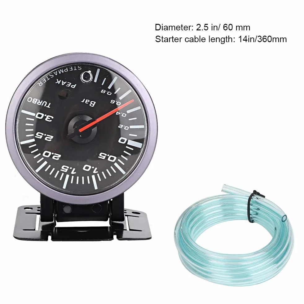 Indicatore Turbo 3 BAR 60mm, LED Doppio Colore, per Auto