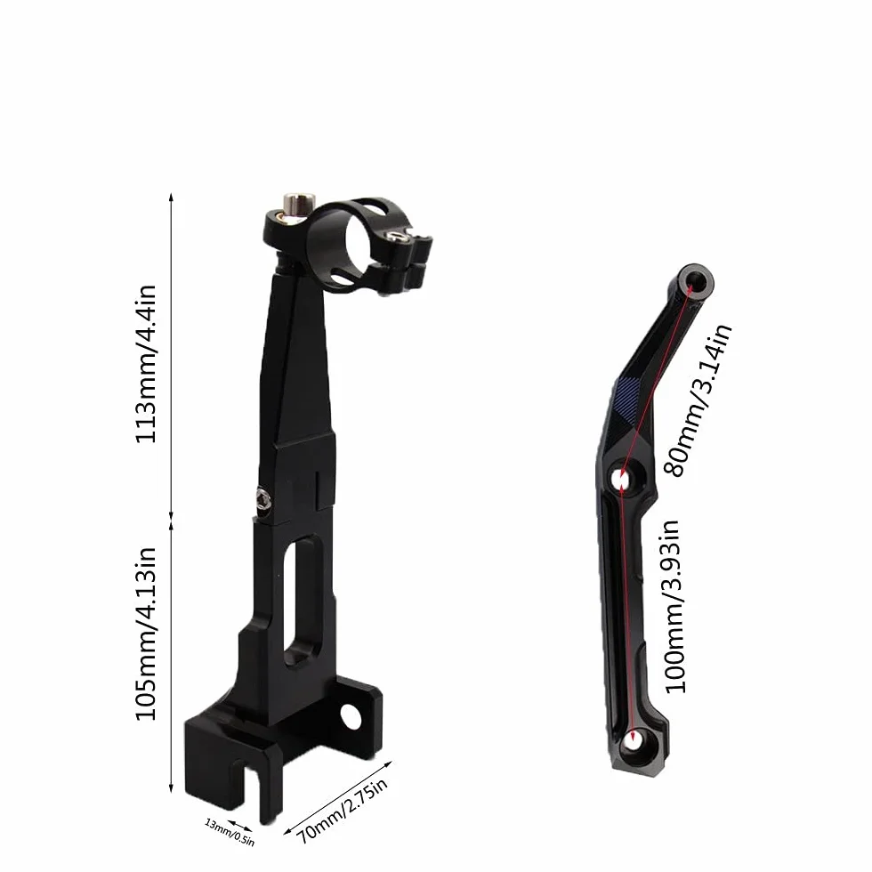 Ammortizzatore di Sterzo con Staffa Accessori Moto per Yamaha per MT-09 per Tracer 900 per FJ-09 2013 2014 2015 2016 2017 (Damper Set - Black)