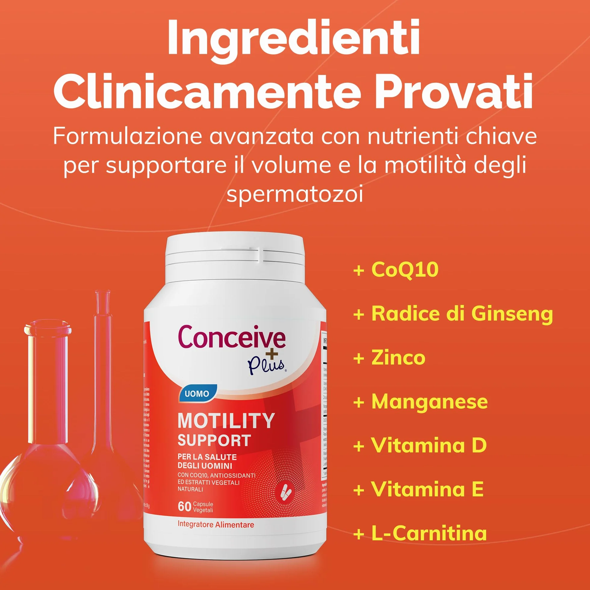 Conceive Plus Supporto per Motilità Maschile, integratore fertilità, 60 capsule