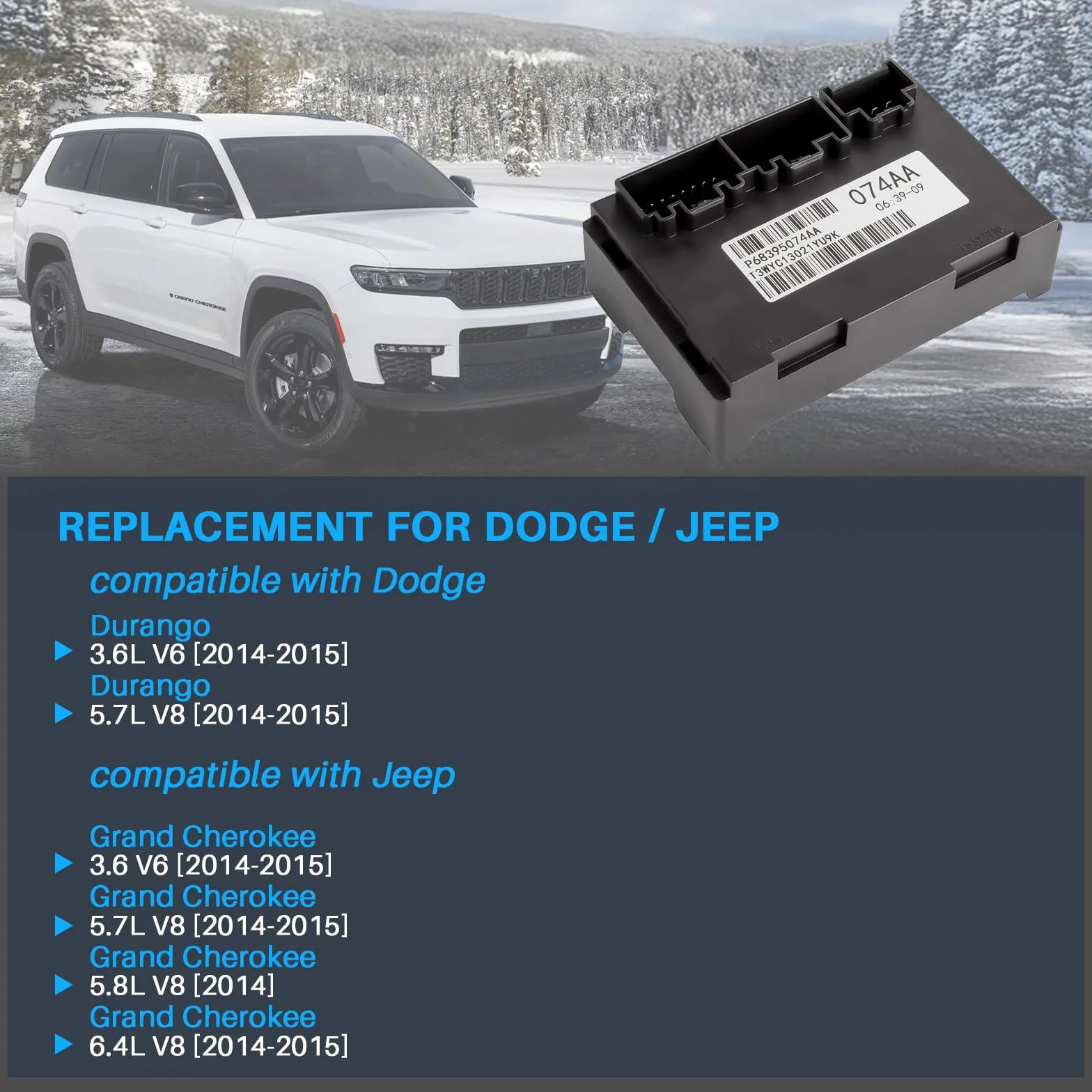 Modulo di controllo del cambio automatico Modulo di controllo del cambio automatico di ricambio per Grand Cherokee Dodge Durango 2014-2015 Codice parte 05150732AE 5150732AE 68395074AA