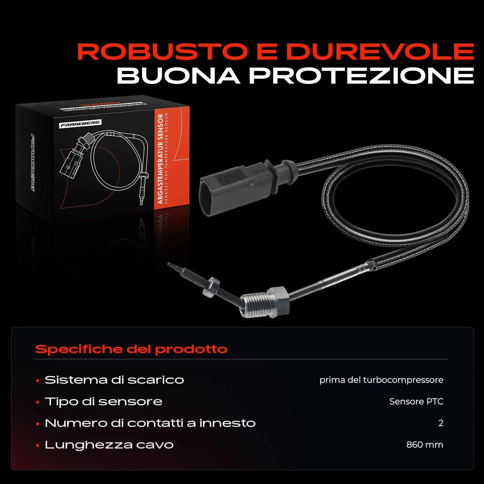 Sensore di temperatura gas di scarico turbocompressore 03G906088AN per A3 8P TT 8J Leon 1P Octavia II 1Z Golf V 1K 2003-2017
