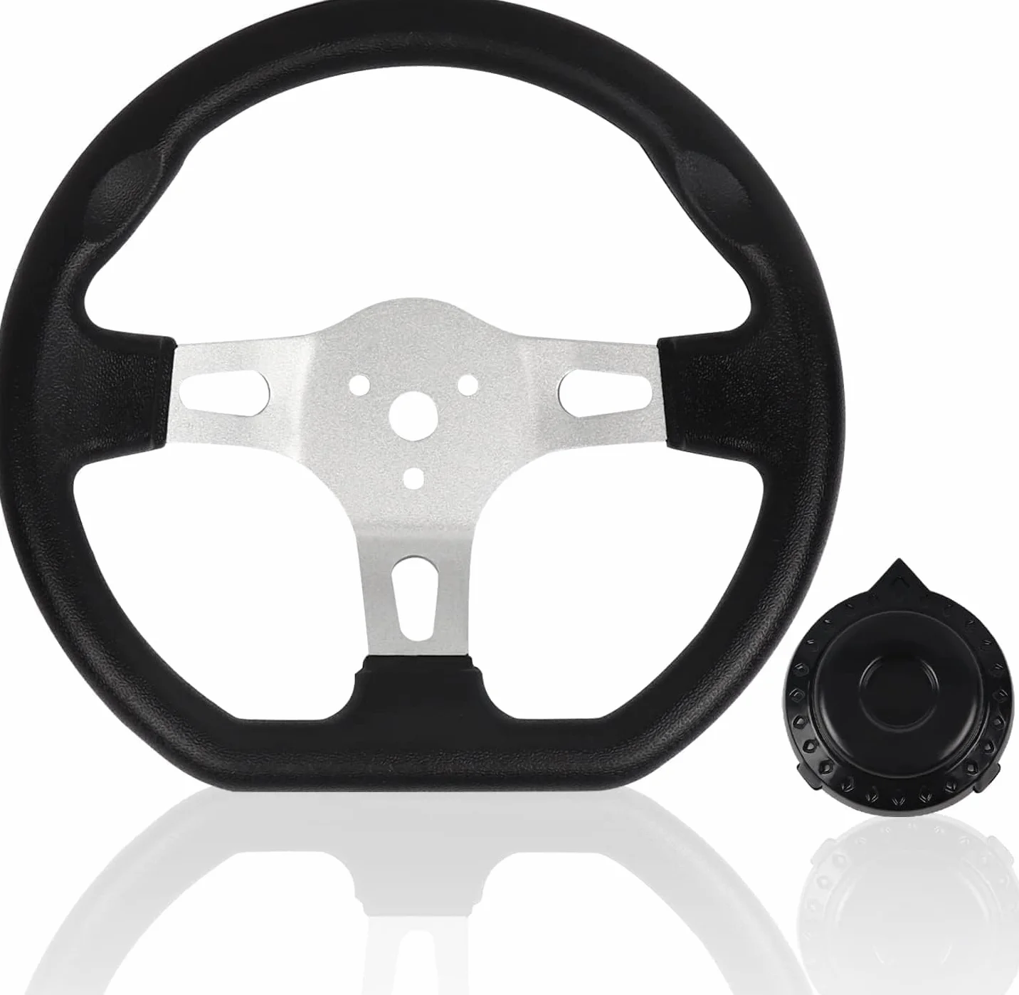 Volante per Kart 27 cm Sgancio Rapido 3 Razze Universale Nero