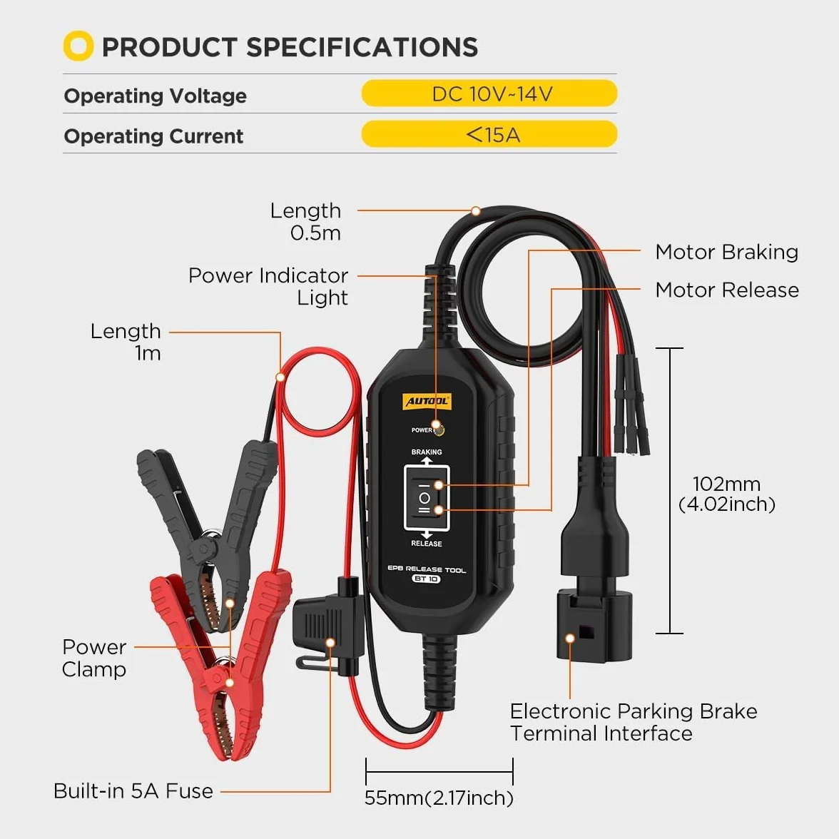 AUTOOL BT10 EPB Strumento di sblocco freno a due canali per auto elettronico