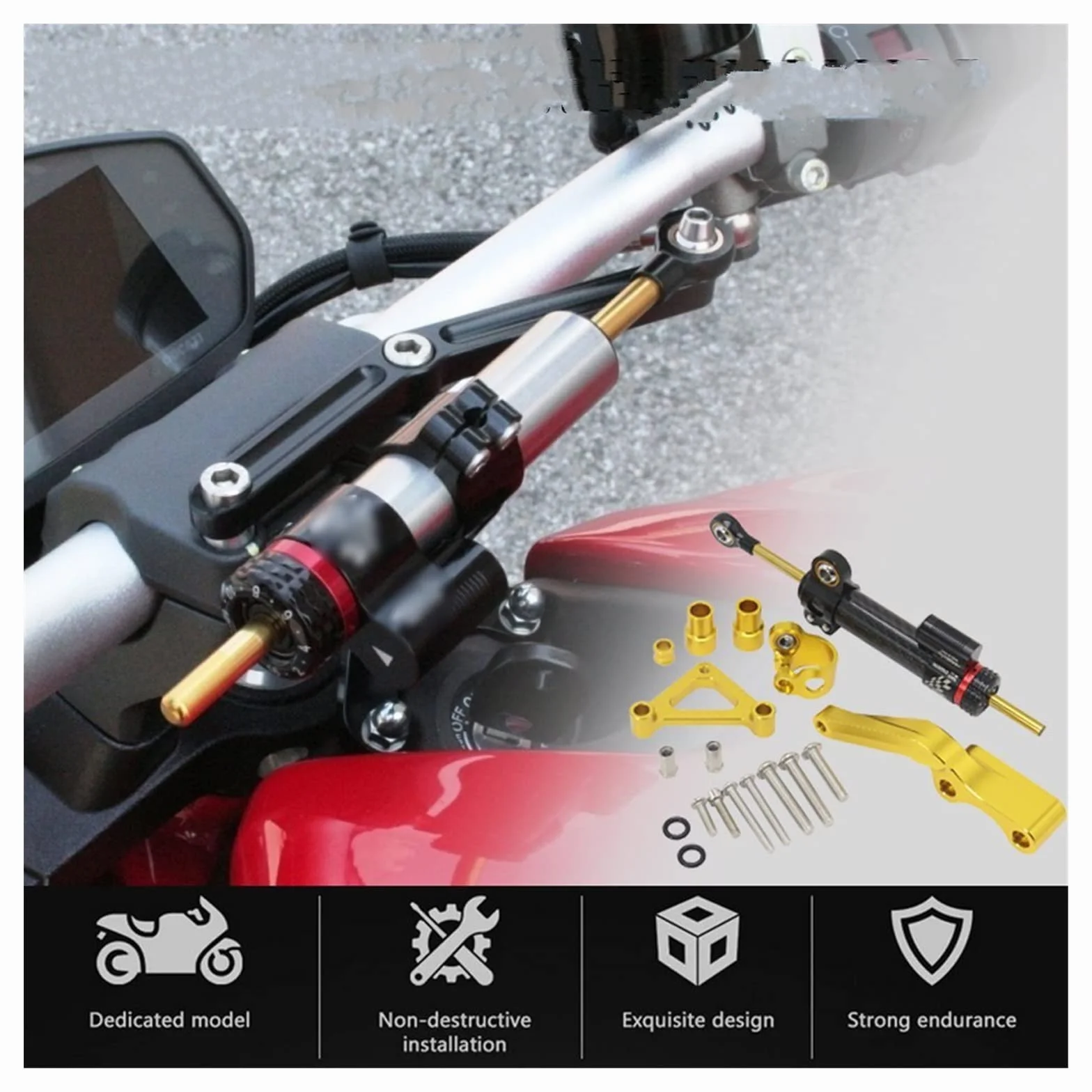per Yama&ha FJ09 per Tracer 900 MT-09 2015 2016 2017 2018 2019 Accessori Moto Top Sterzo Stabilizzare (Color : E)