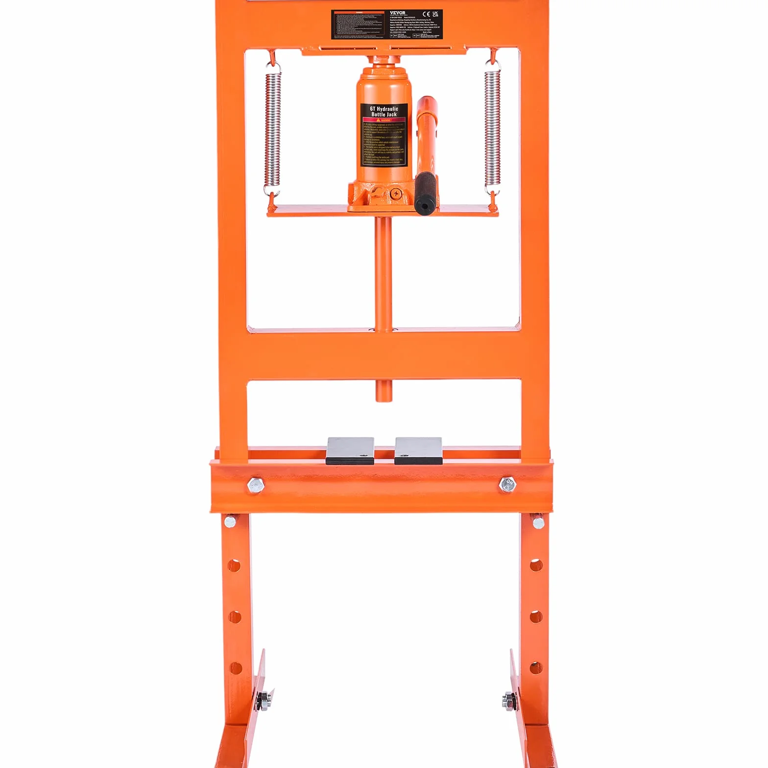 VEVOR Pressa Idraulica a Pavimento 6 Tonnellate Officina Manuale Corpo Acciaio Carbonio Altezza Regolabile 55-250 mm
