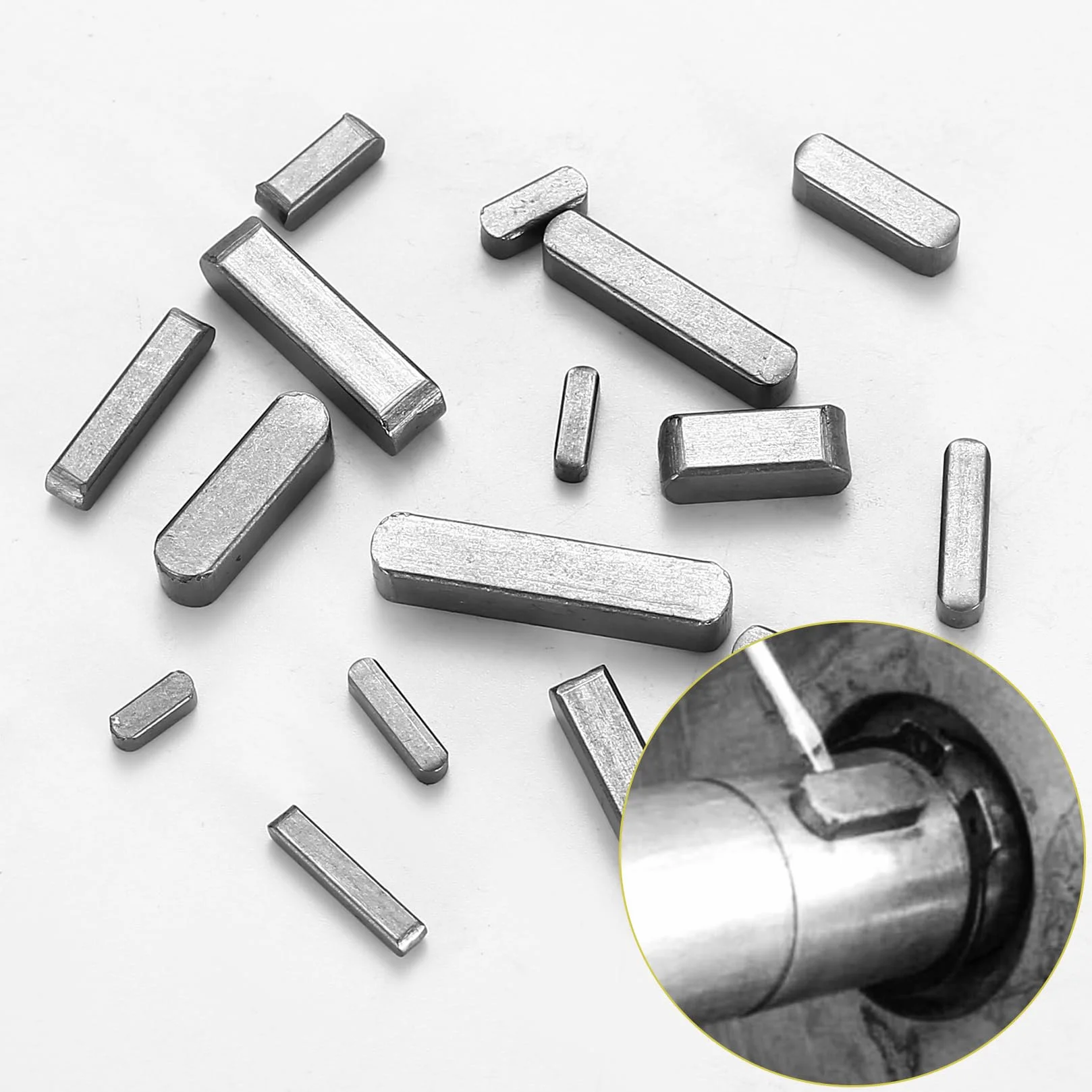 140 pezzi chiavette elastiche, set di chiavette a mezzaluna, chiavette elastiche da 3-4-5-6 mm, set di chiavette di trasmissione, kit assortimento puleggia volano albero motore (140pcs)