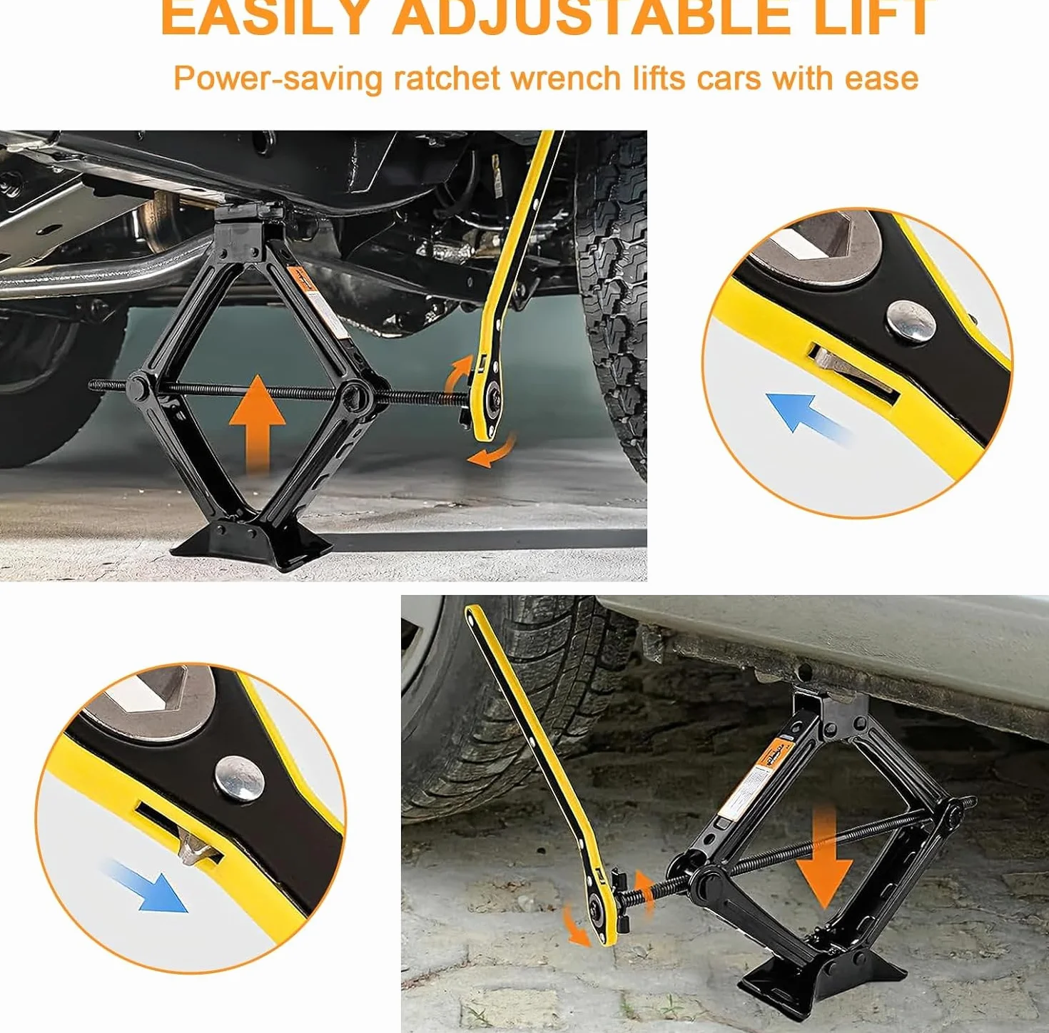 Cric Auto per Audi S3 Sportback 2013-2017, 2500kg, 425mm, Portatile con Chiave Dadi Ruota, Kit Emergenza