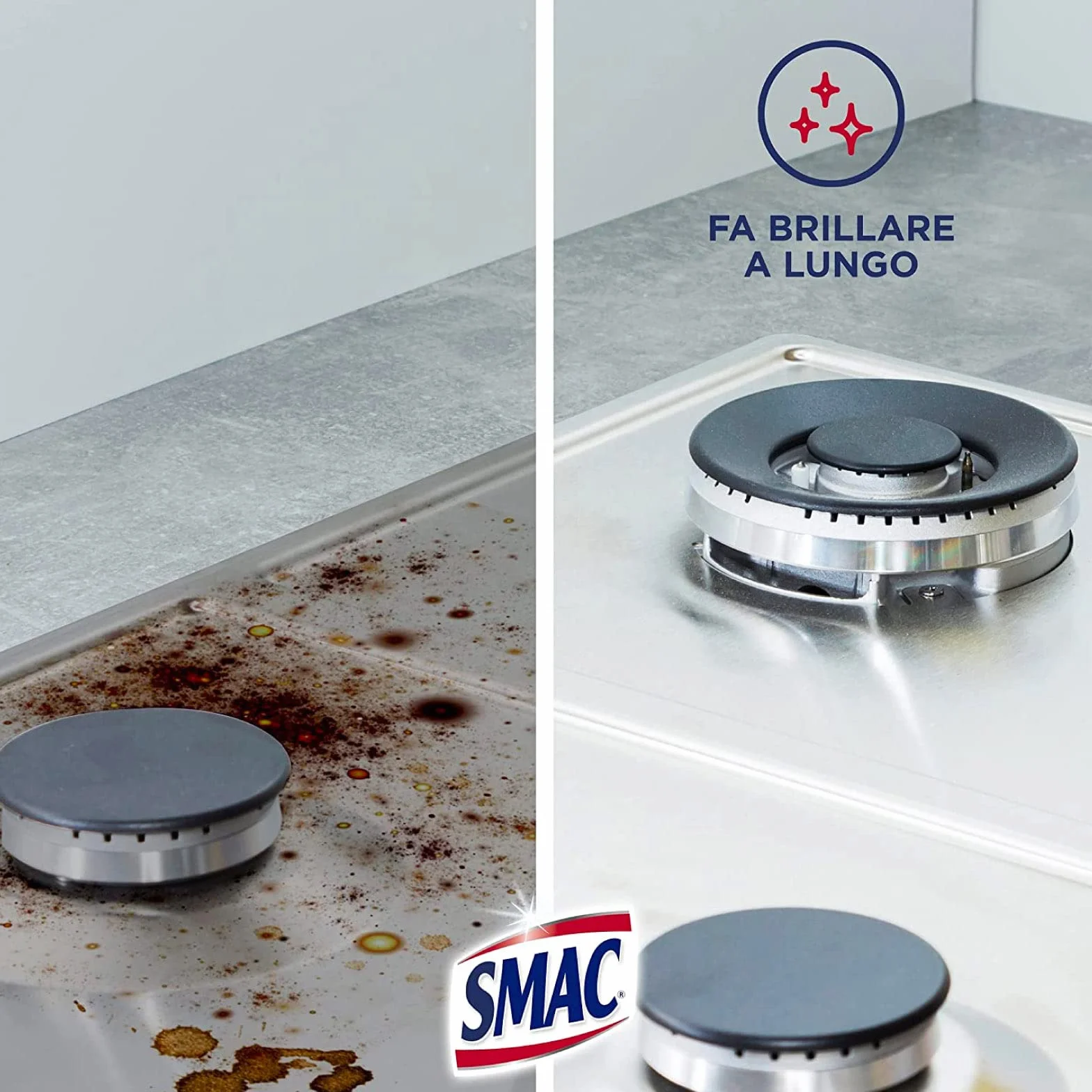Smac Brilla Acciaio Detergente Spray Anticalcare Lucidante Barriera Protettiva 520 ml x 4 Pezzi