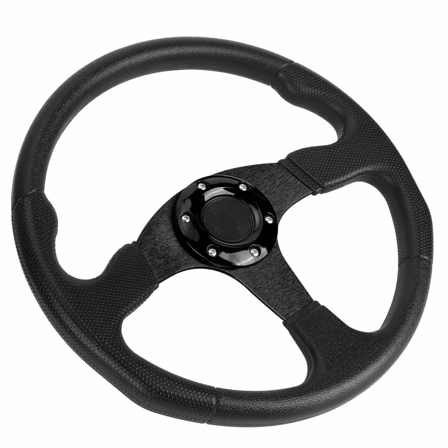 Volante sportivo per auto accessorio modificato per auto Volante 350 mm / 14 pollici Elegante e generosa pregevole fattura per l'accessorio per auto per la maggior parte dei(Nero)