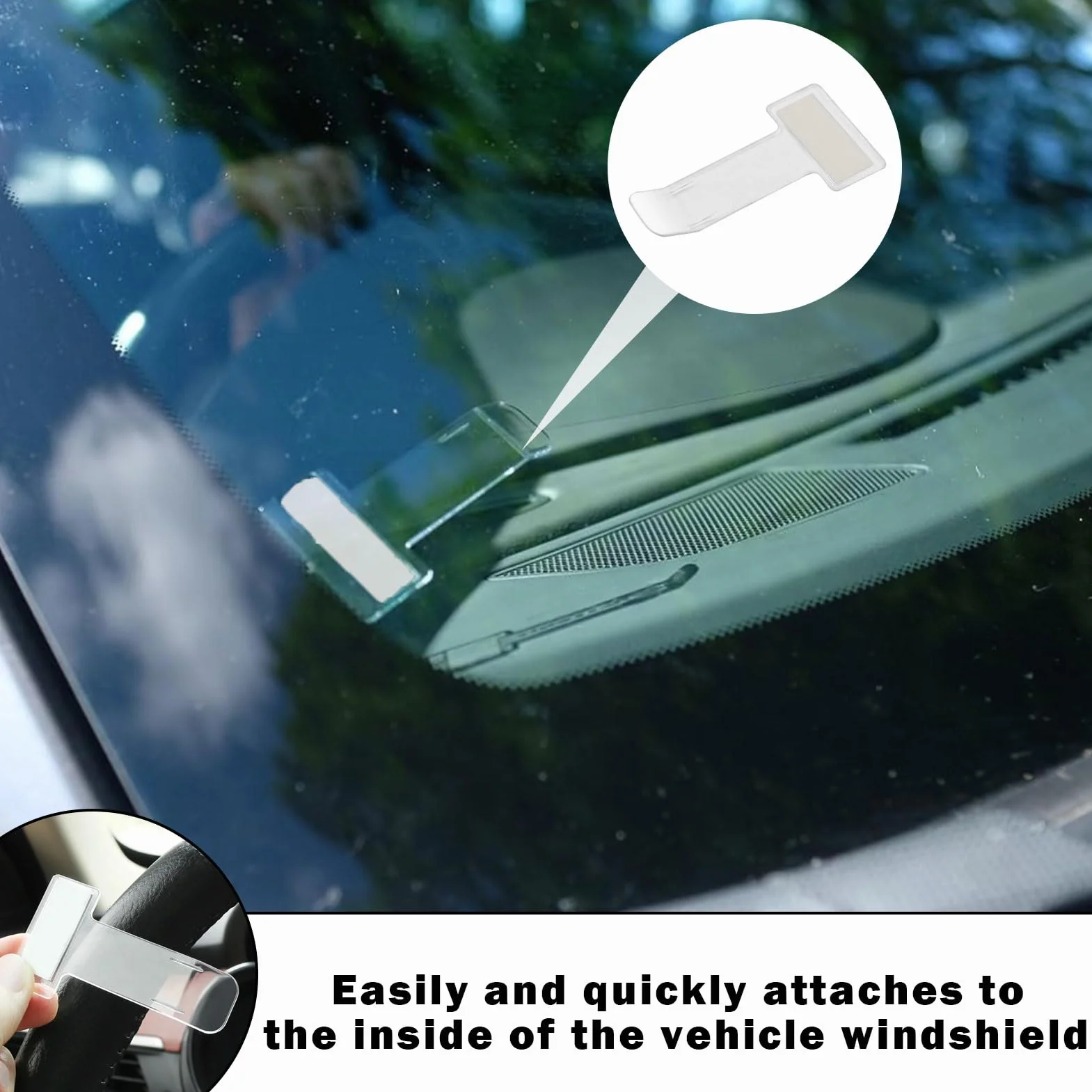 4 supporti per biglietti di parcheggio trasparenti autoadesivi per auto