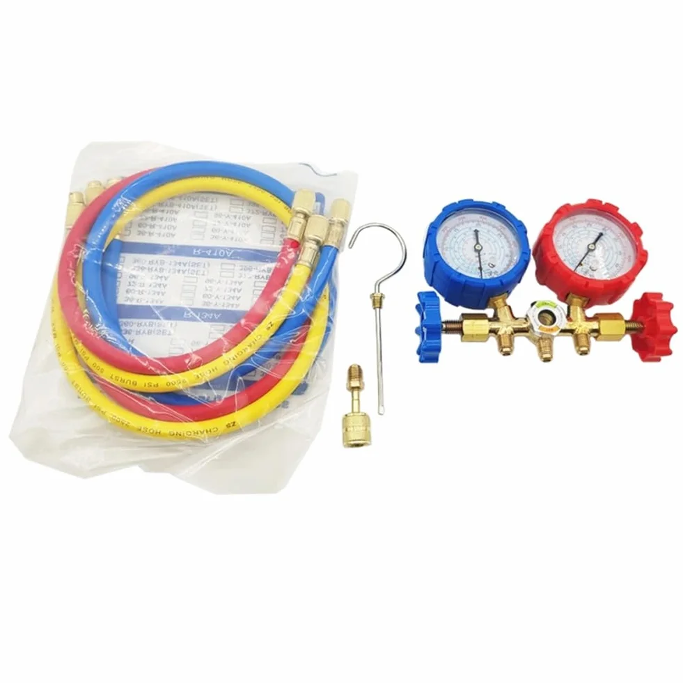 Set di Manometri per Collettore di Refrigerante, Strumento di Climatizzazione per R410A R32 R134A, Pezzi di Ricambio di Ricambio per Strumento di Refrigerazione per Aria Condizionata