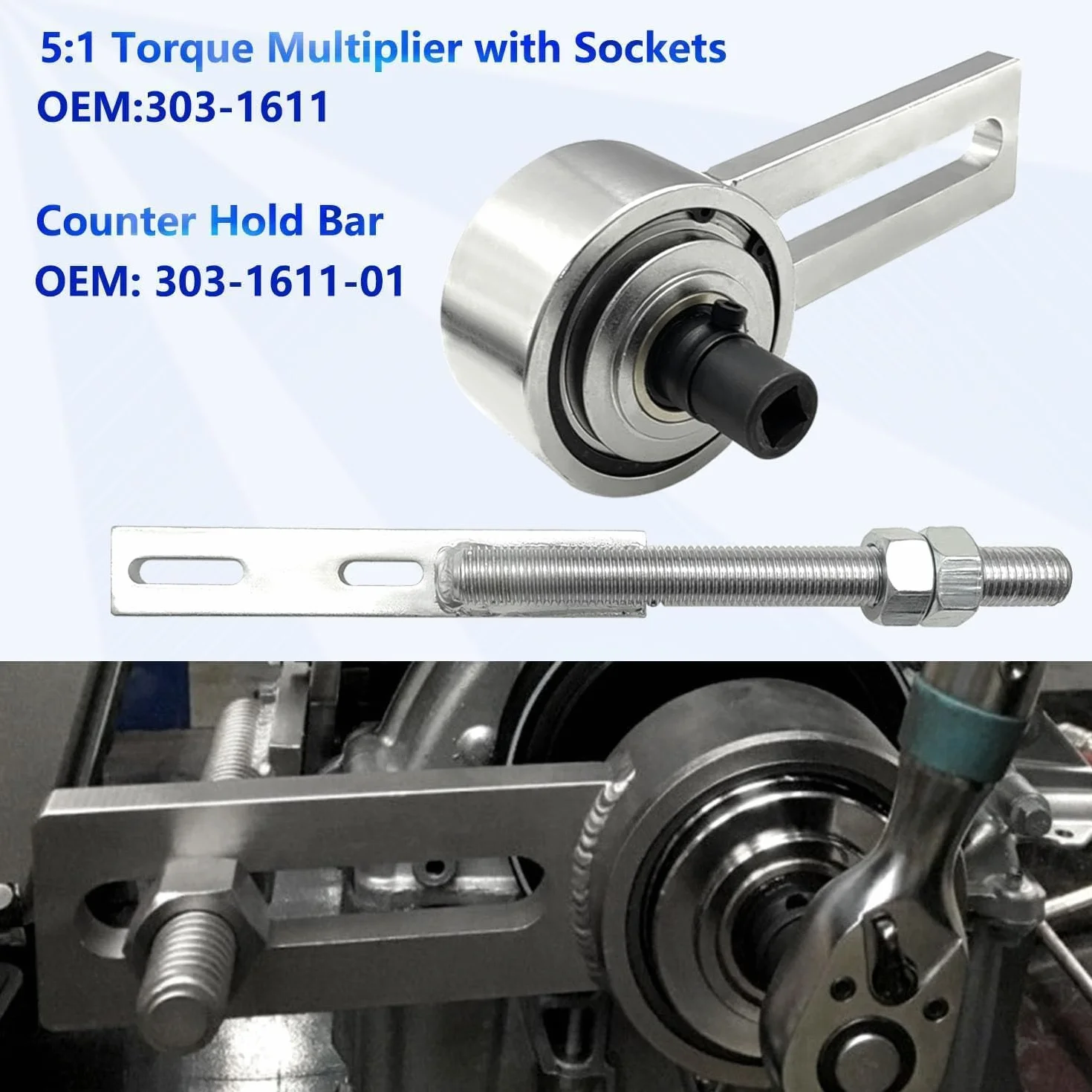 ZKTOOL Strumento di rimozione della puleggia della cinghia dell'albero motore del motore, compatibile con Ford 1.0T ECOBOOST, strumento di regolazione della puleggia, 303-1611 303-1611-01 303-1611-02