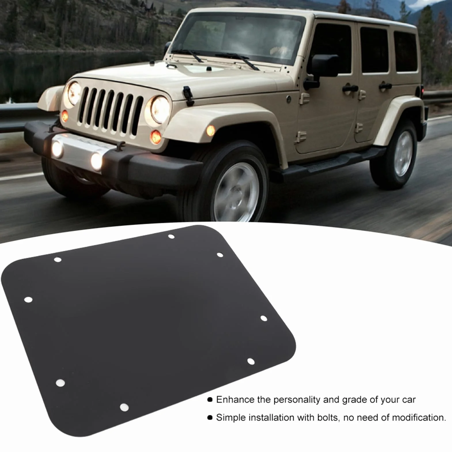 Tailgate Elimina Piastra, Metallo con Taglio di Precisione con Motivo a Stella per JK JKU 2007 2017, Installazione Semplice Senza Modifica