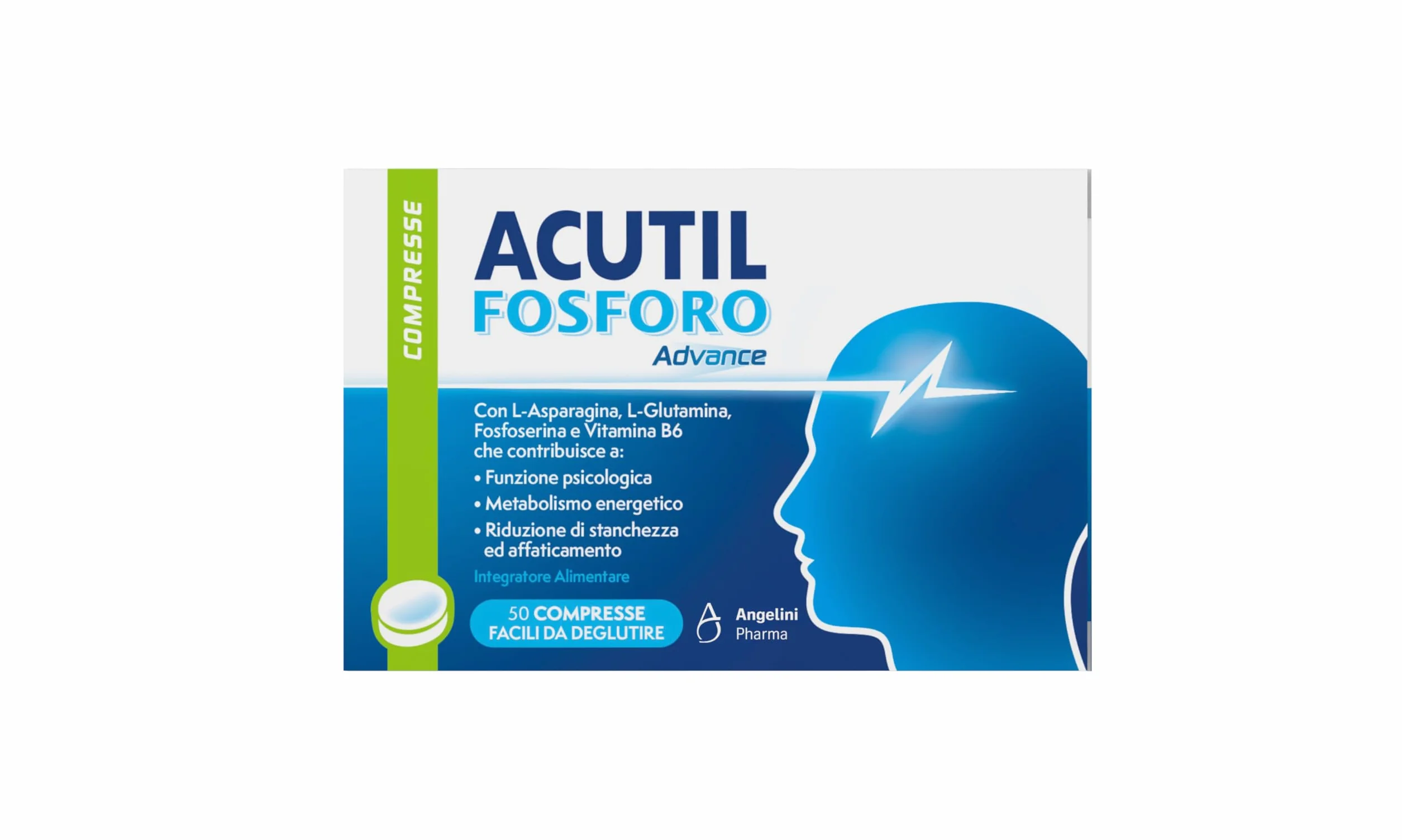 Acutil Fosforo Advance Integratore Alimentare con Vitamina B6, L-Asparagina, Fosfoserina e L-Glutammina, 50 Compresse