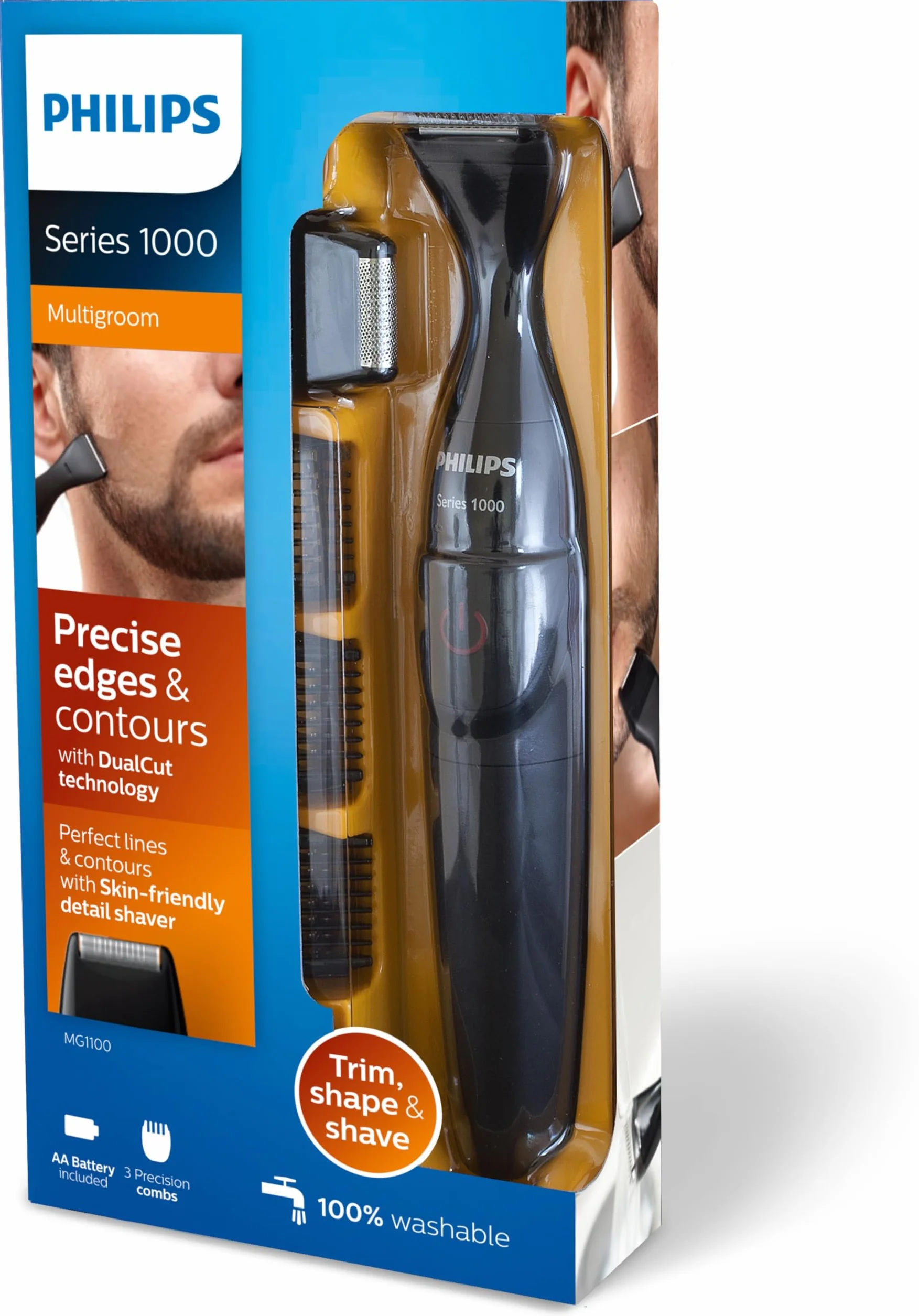 Philips MG1100/16 Serie 1000 Rifinitore di Precisione per Barba