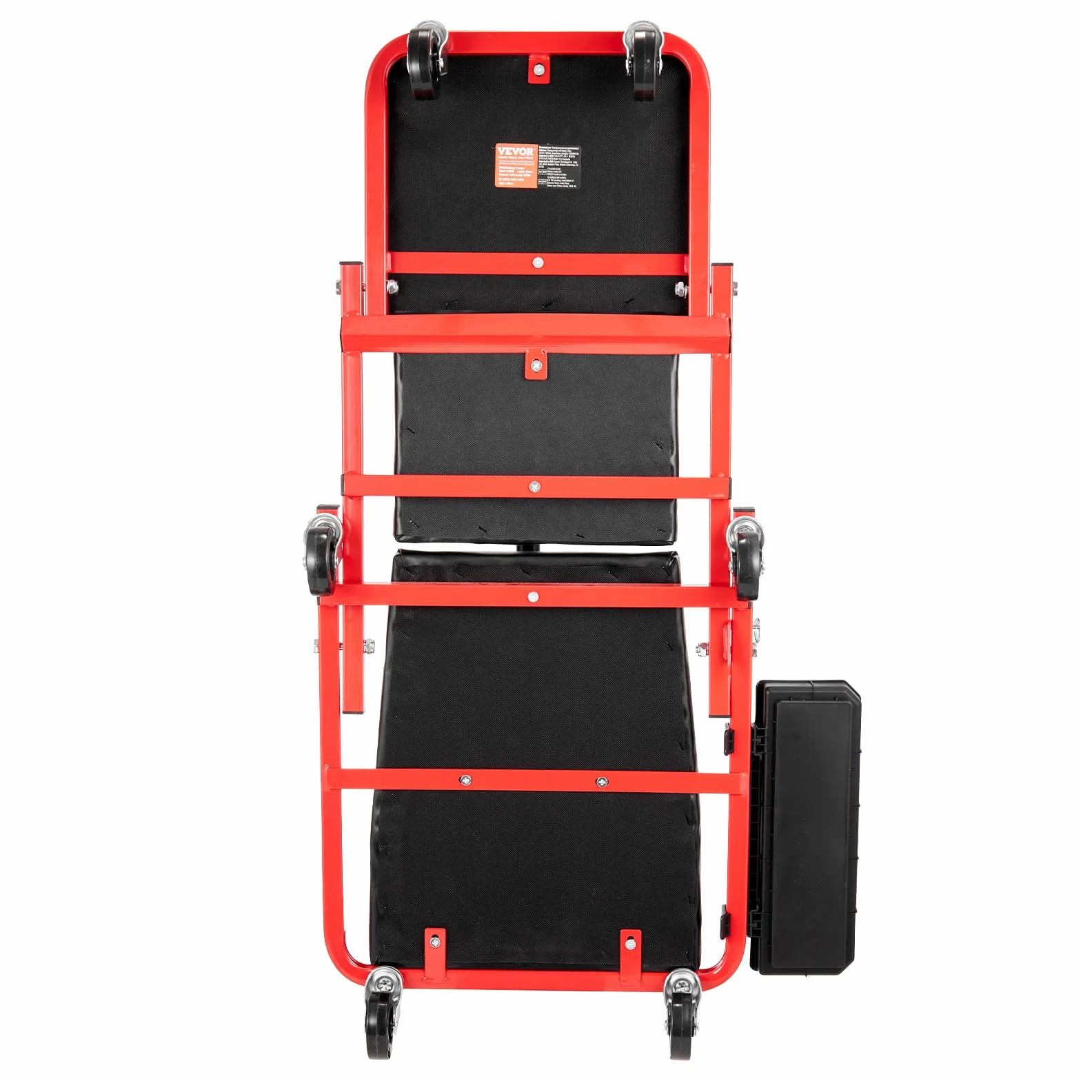 VEVOR Sgabello da Garage Pieghevole Z con Ruote, 914 mm, capacità 136,1 kg, Vassoio Portautensili a 6 Ruote, Sedile Imbottito, Struttura in Acciaio, Sedia da Sdraiarsi o Sedersi per Garage, Officina