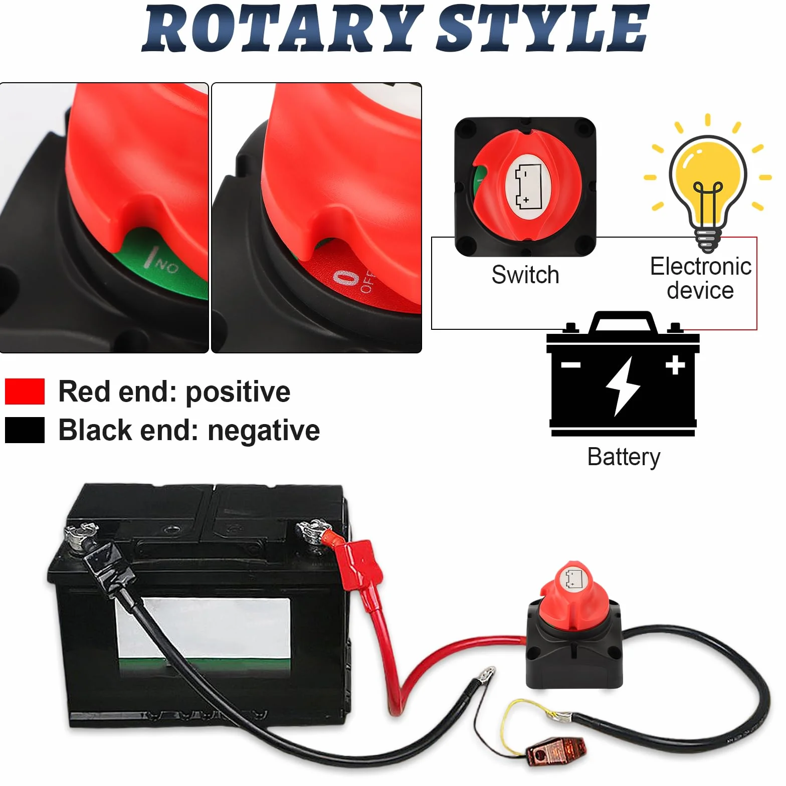 2 Pezzi Interruttore Stacca Batteria, 300A Interruttore di sconnessione della batteria(24-48V), Adatto per barche, motocicli, yacht, automobili, veicoli a motore, attrezzature marine e camper