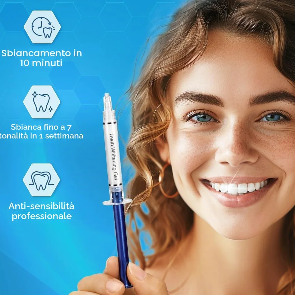 Bledras 10x3ML Gel Sbiancante Denti - Sbiancante 9 Bastoncini & Lenitivo 1 Bastoncini per Denti Sensibili