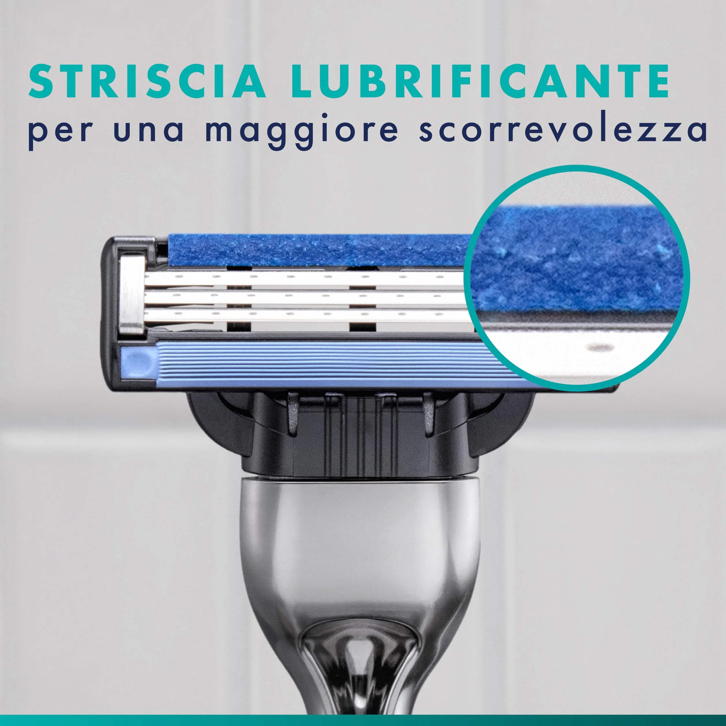 Gillette Mach3 Base 20 Lametta di Ricambio per Rasoio Barba, Striscia Lubrificante