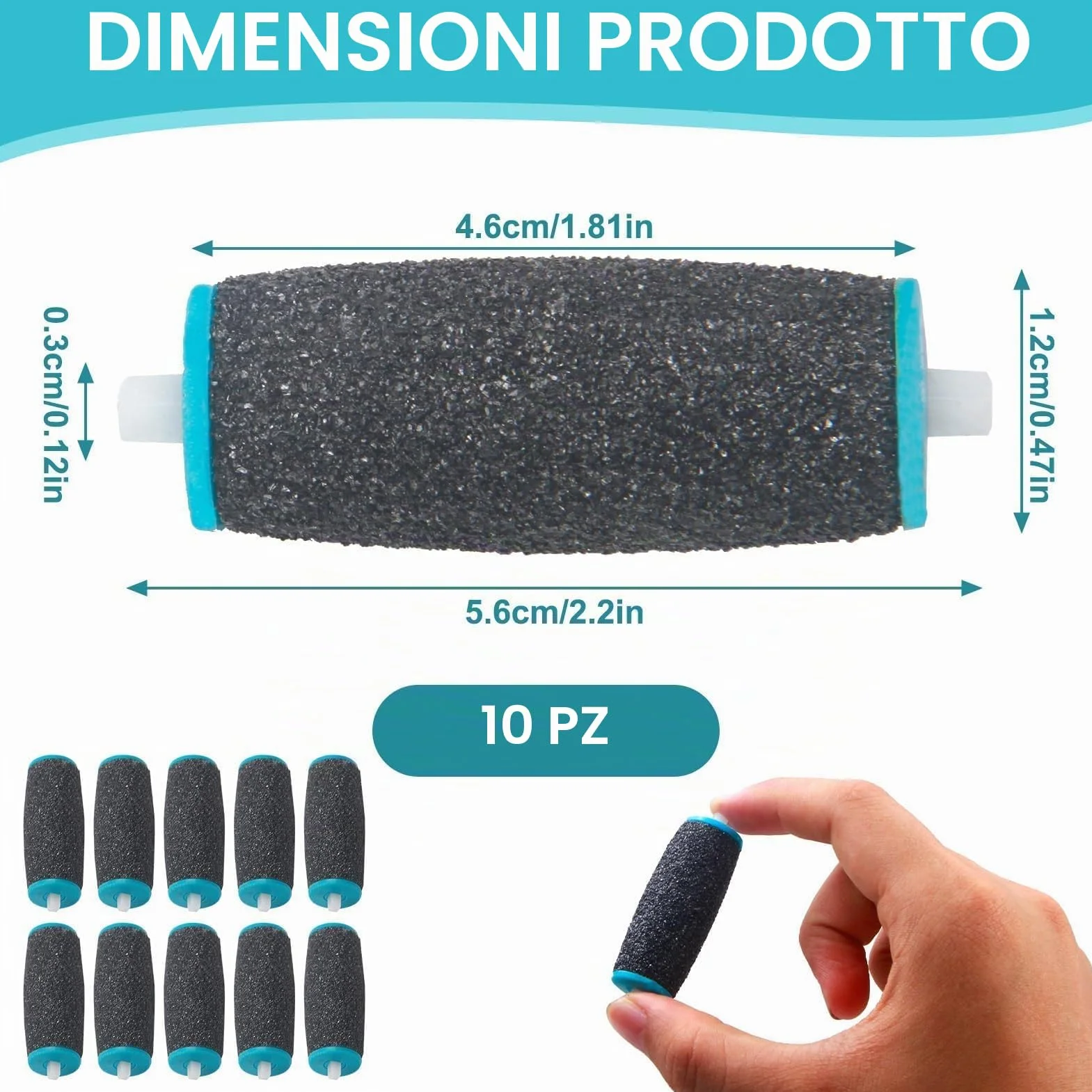 Scholl Rullo Ricambio Rulli Extra Grossi Ricariche Cura Piedi Compatibile Velvet Smooth